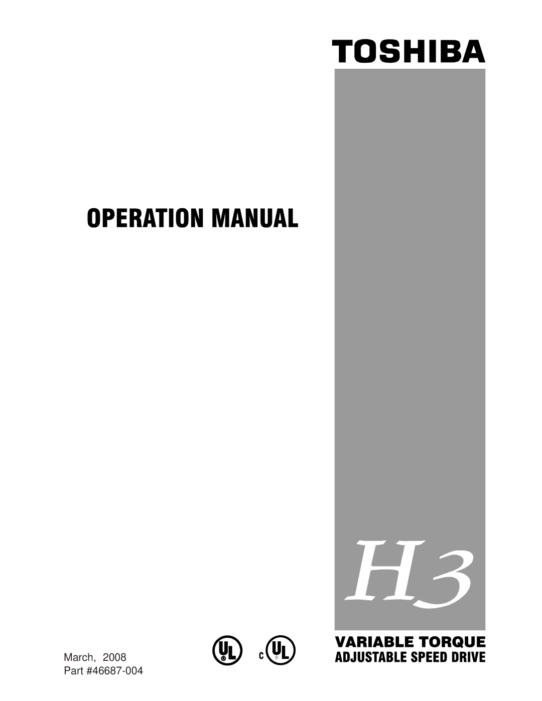 Toshiba H3 manual March 46687-004 