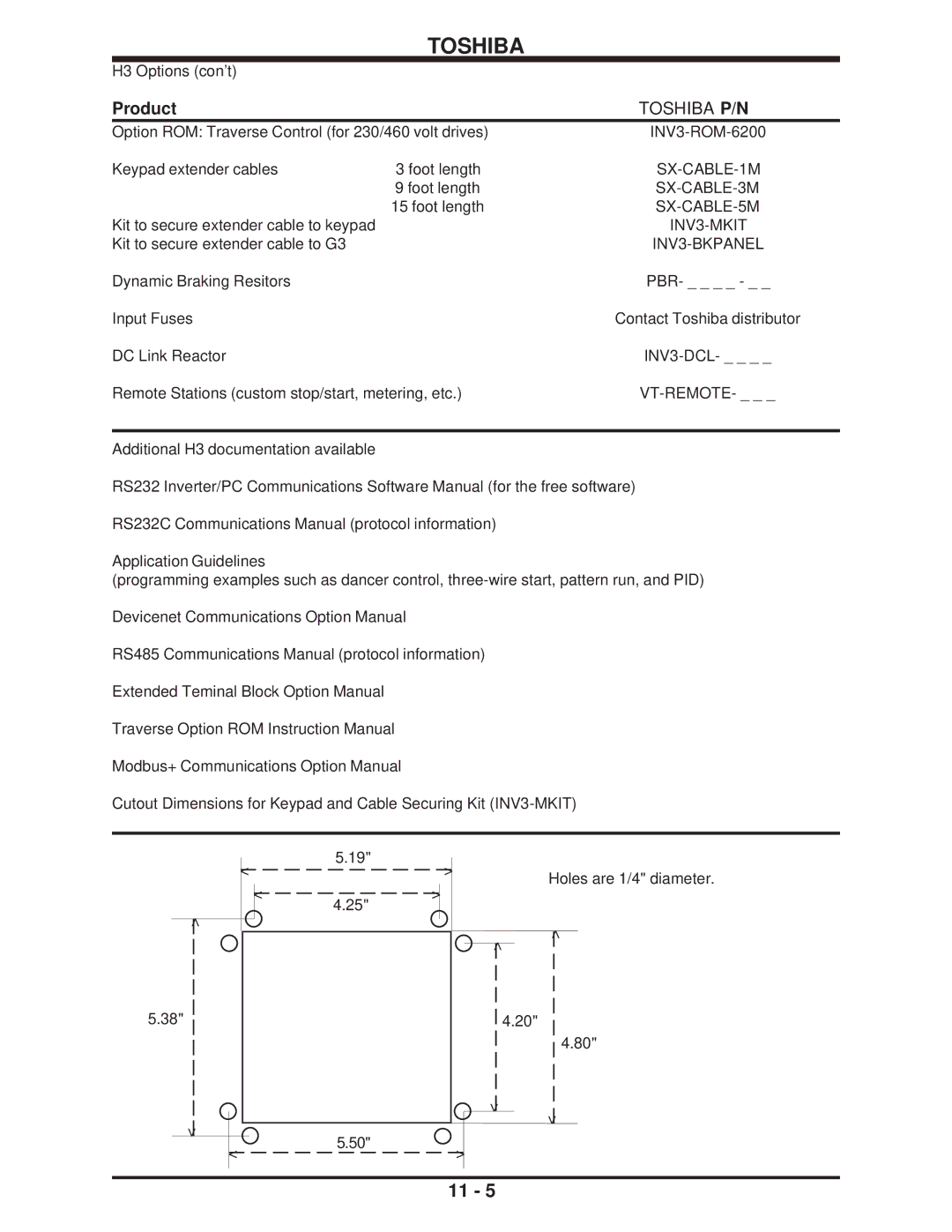 Toshiba manual Toshiba P/N, Additional H3 documentation available 