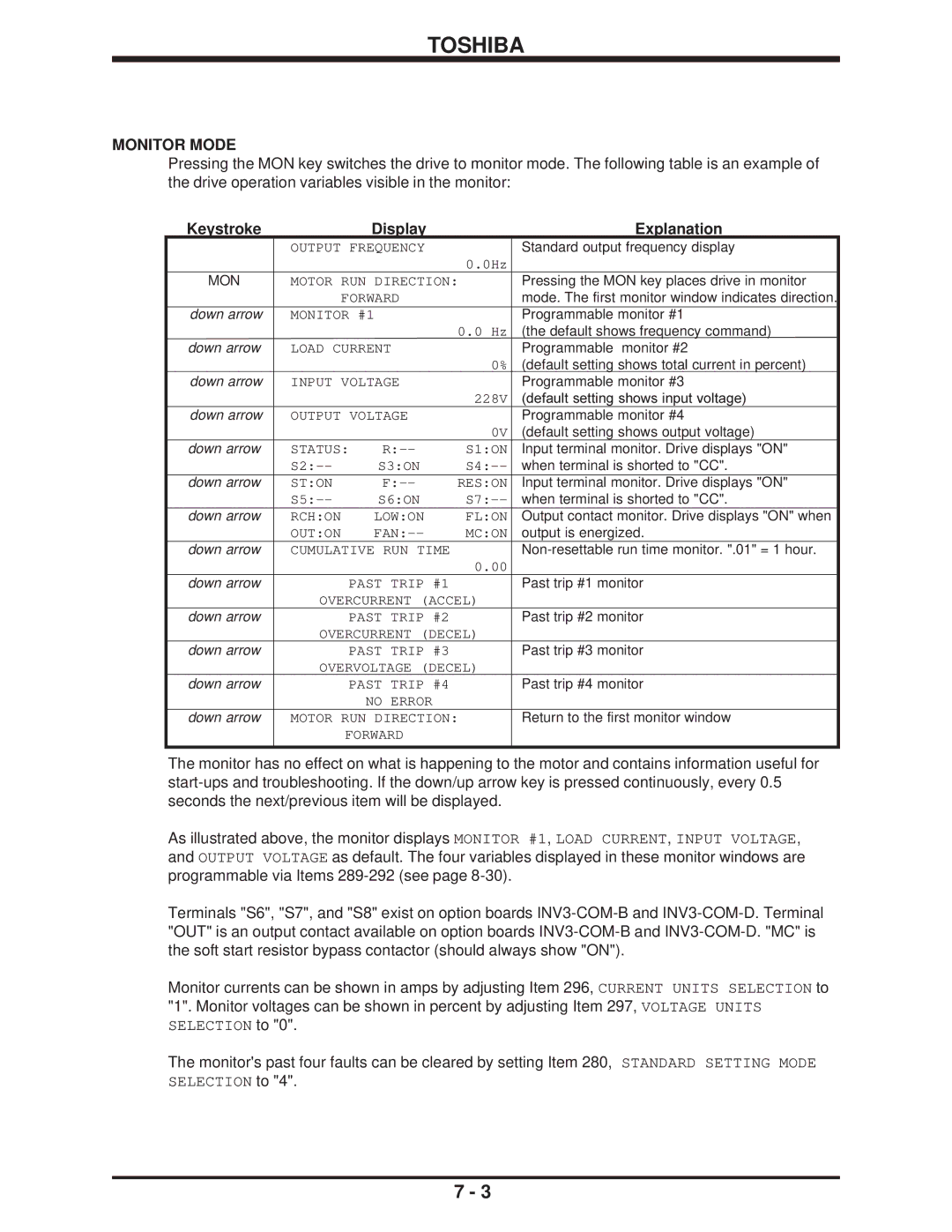 Toshiba H3 manual Monitor Mode, Keystroke Display Explanation 