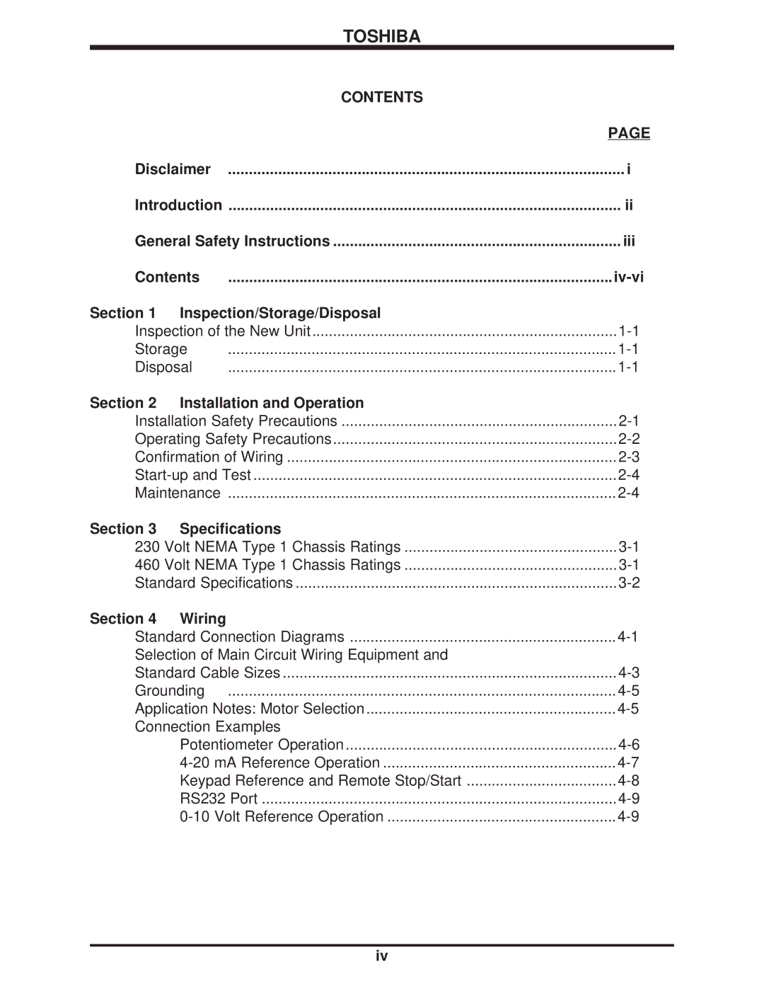 Toshiba H3 manual Contents 