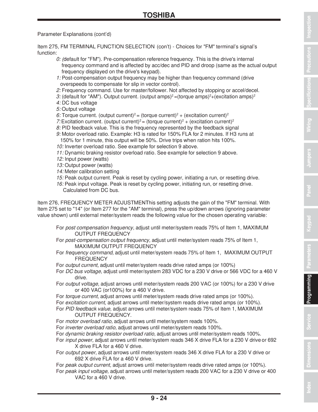 Toshiba H3 manual Output Frequency 