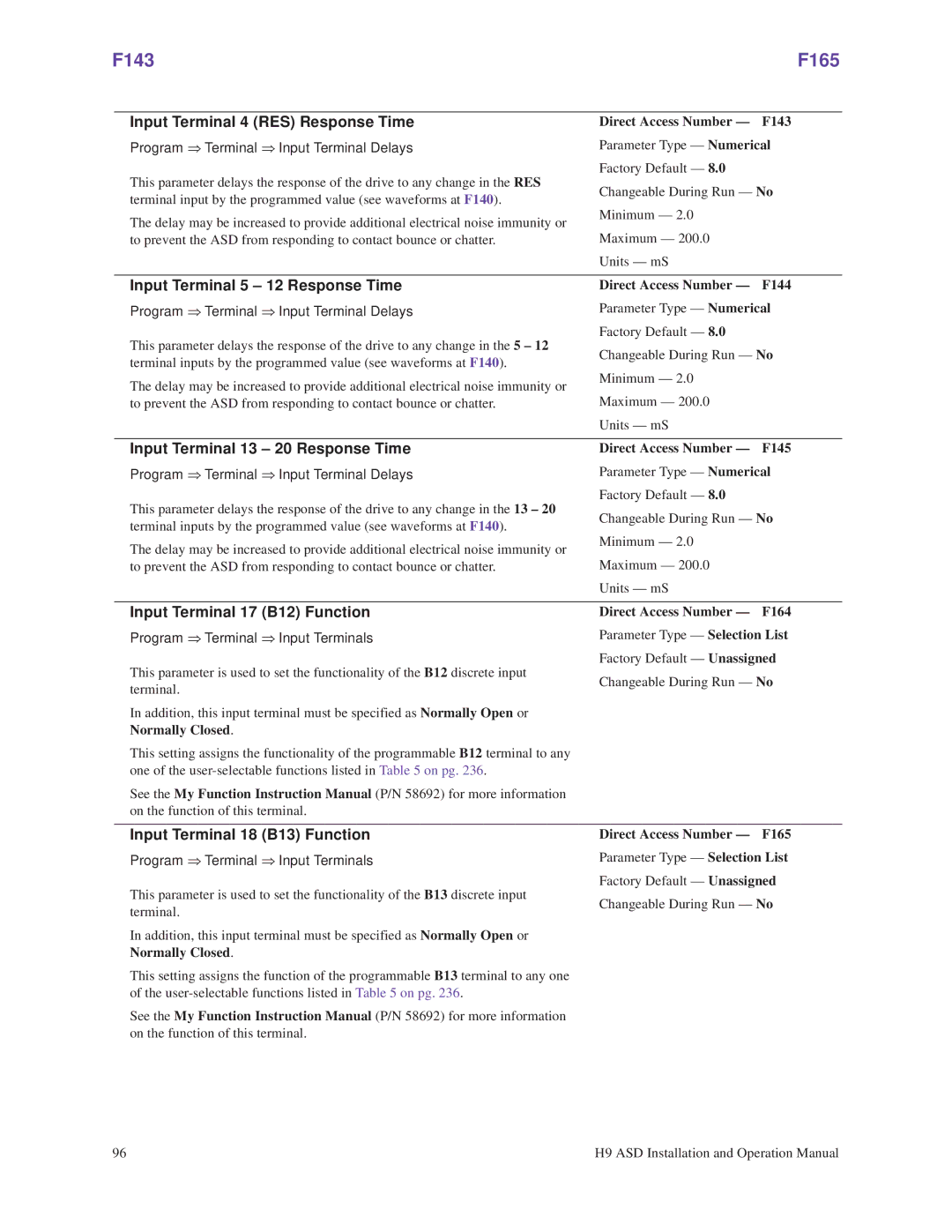 Toshiba H9 operation manual F143 F165 