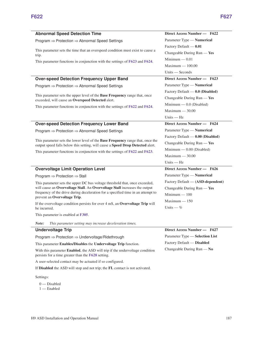 Toshiba H9 operation manual F622 F627 