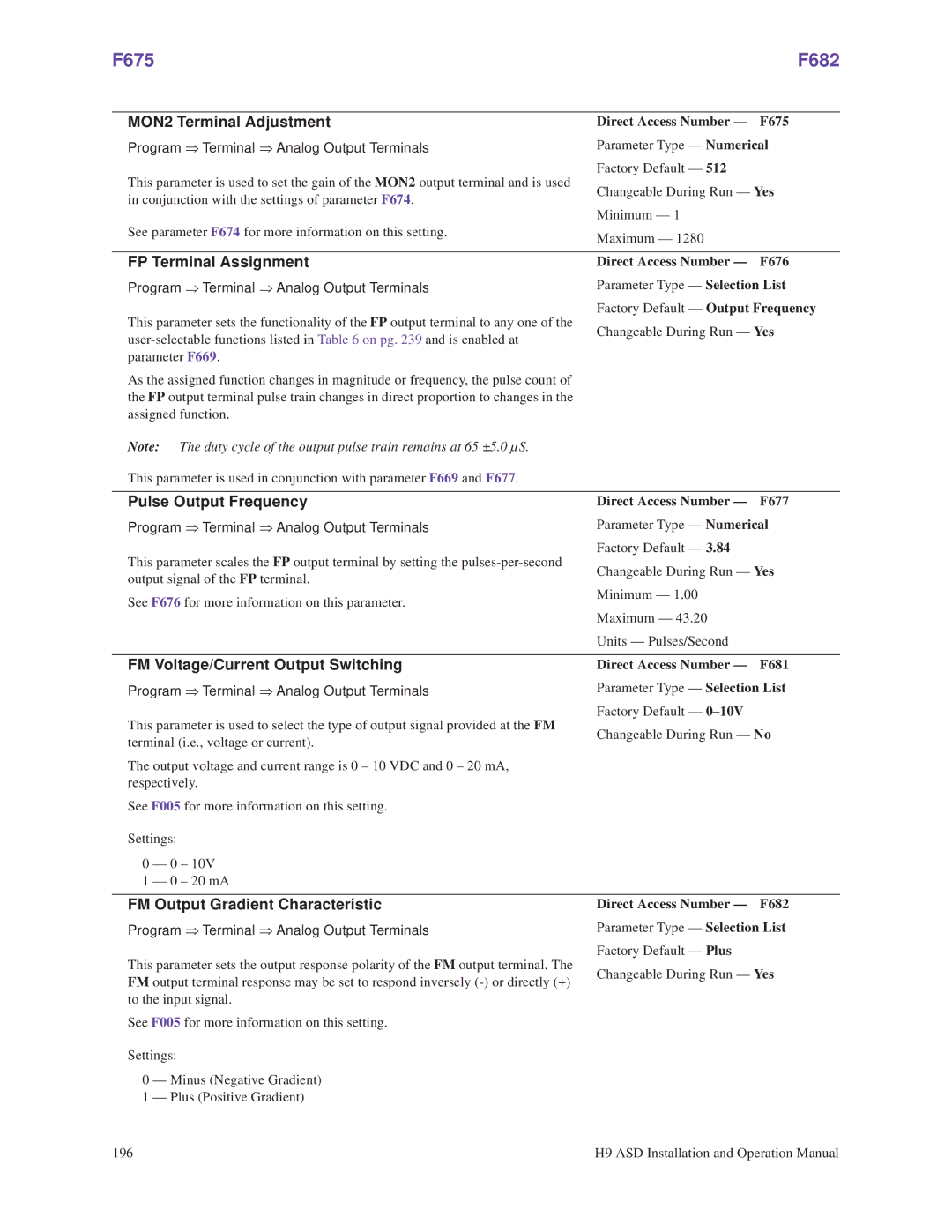 Toshiba H9 operation manual F675 F682 