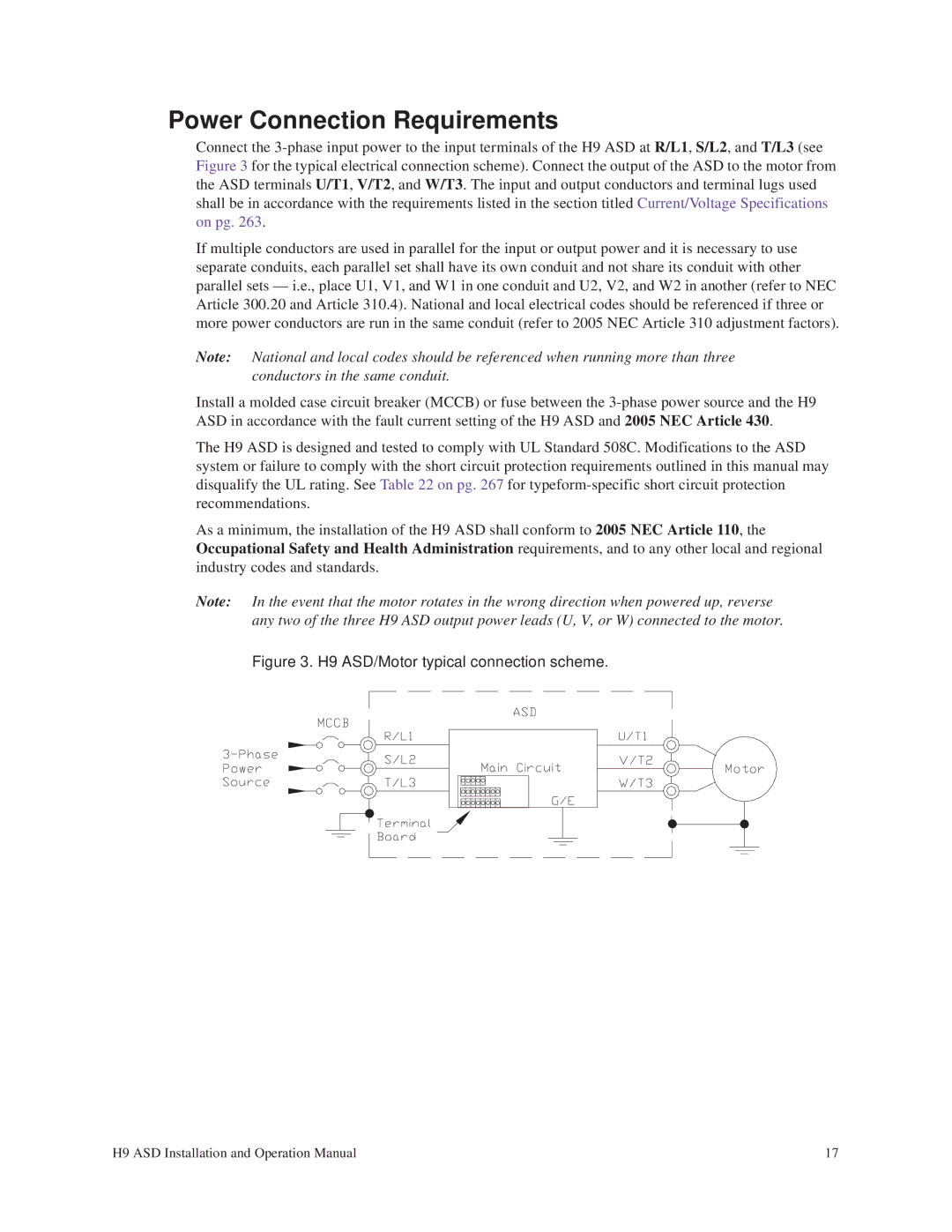 Toshiba H9 operation manual Power Connection Requirements 