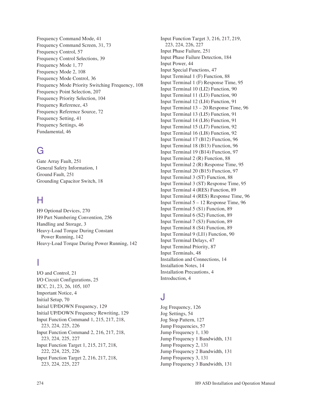 Toshiba H9 operation manual 274 