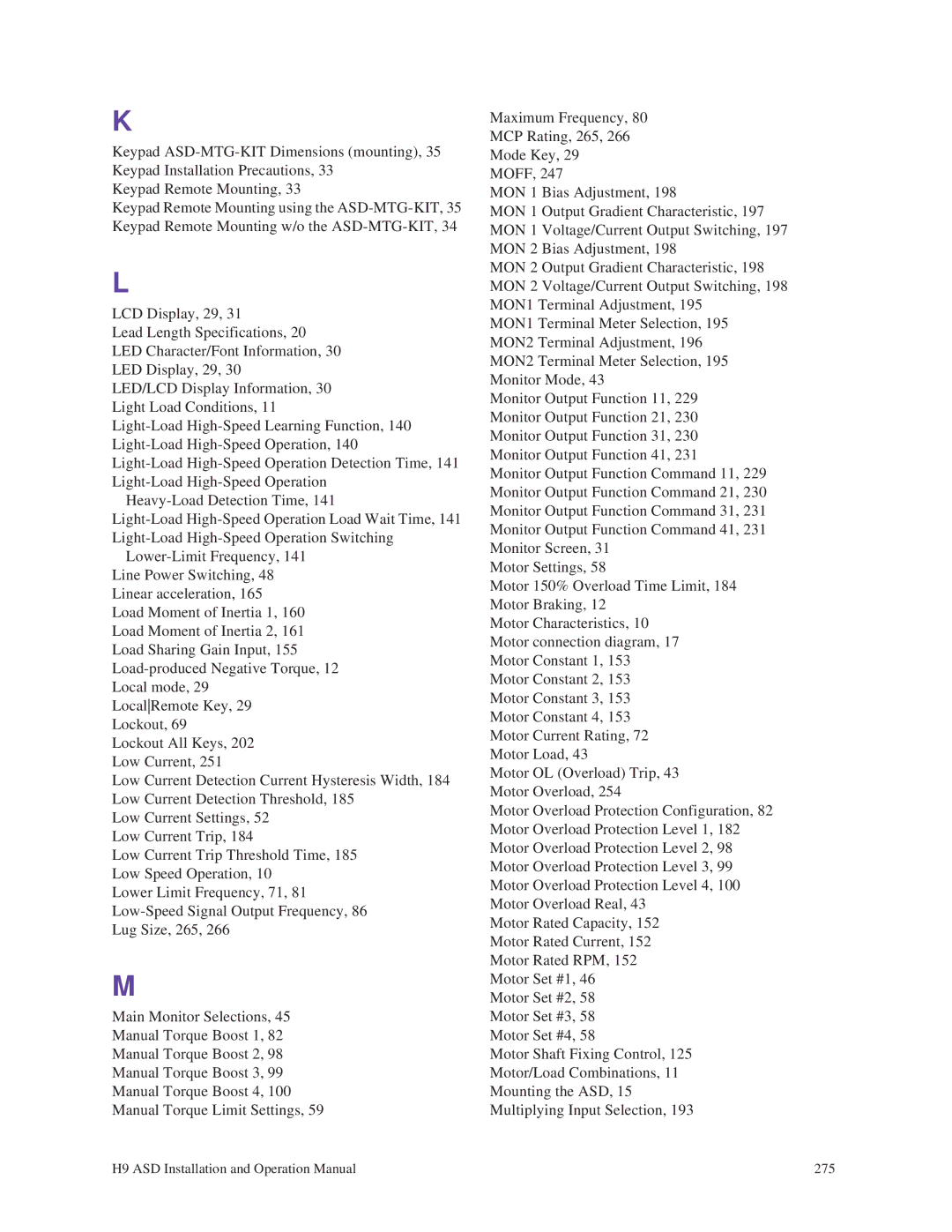 Toshiba H9 operation manual 275 