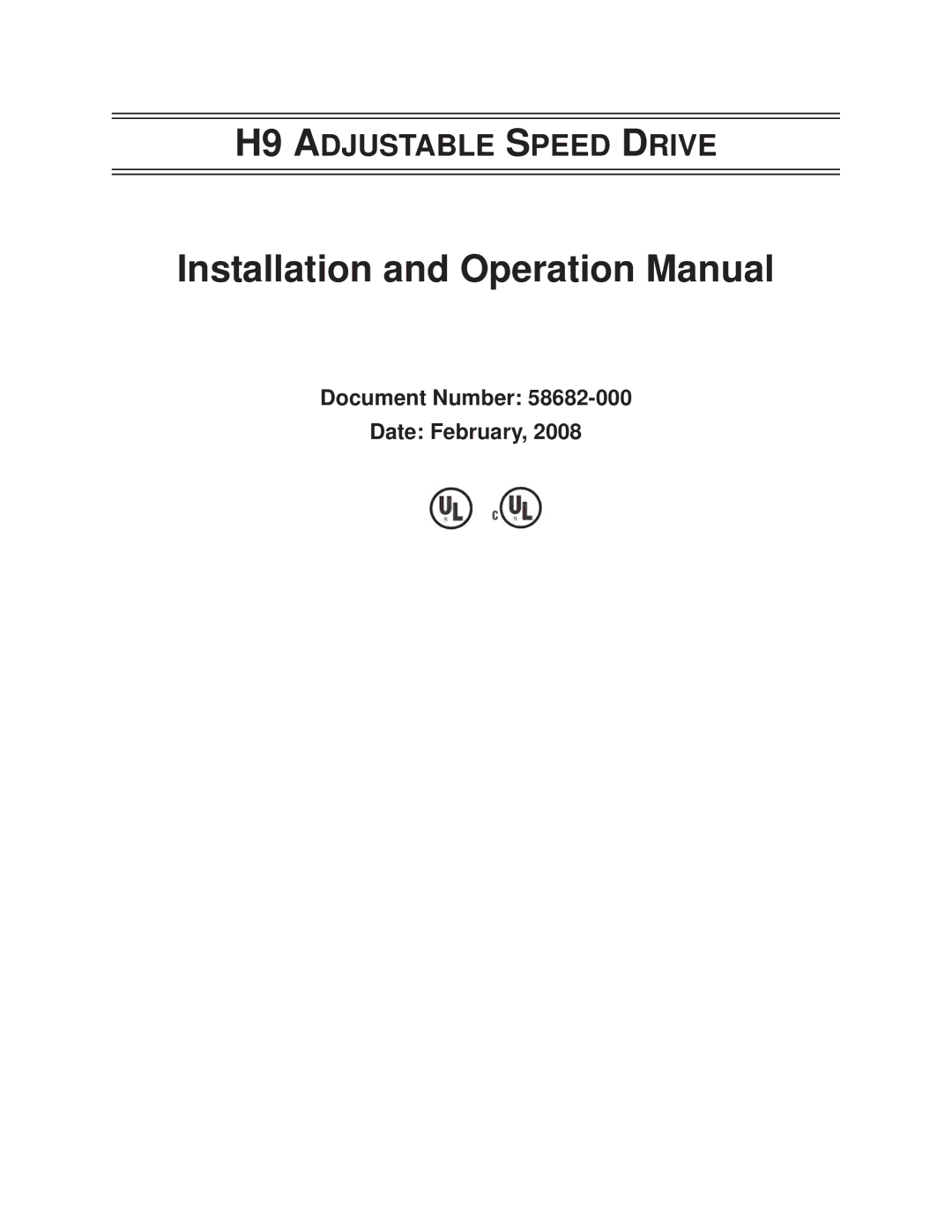 Toshiba operation manual H9 Adjustable Speed Drive 