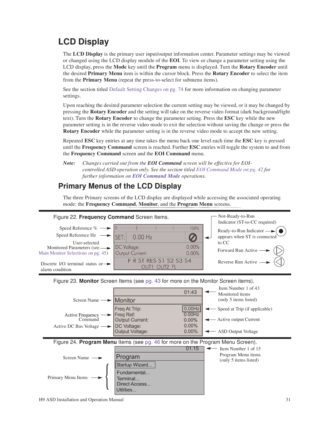 Toshiba H9 operation manual LCD Display, Active Frequency 