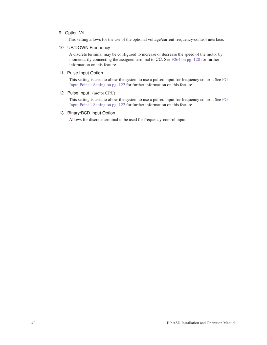 Toshiba H9 operation manual Binary/BCD Input Option 