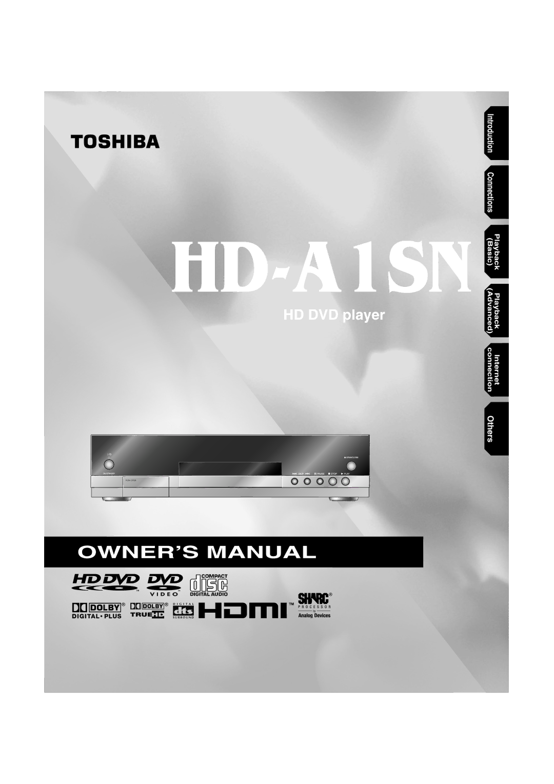 Toshiba HD-A1 owner manual HD DVD player 