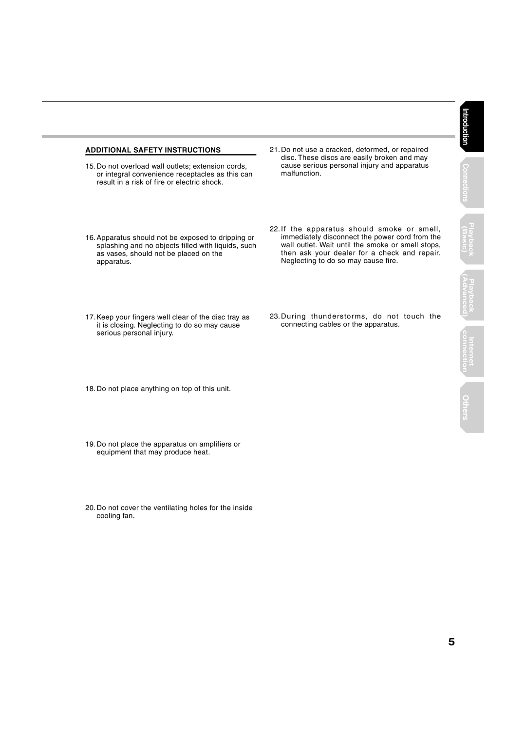 Toshiba HD-A2KC manual Additional Safety Instructions 