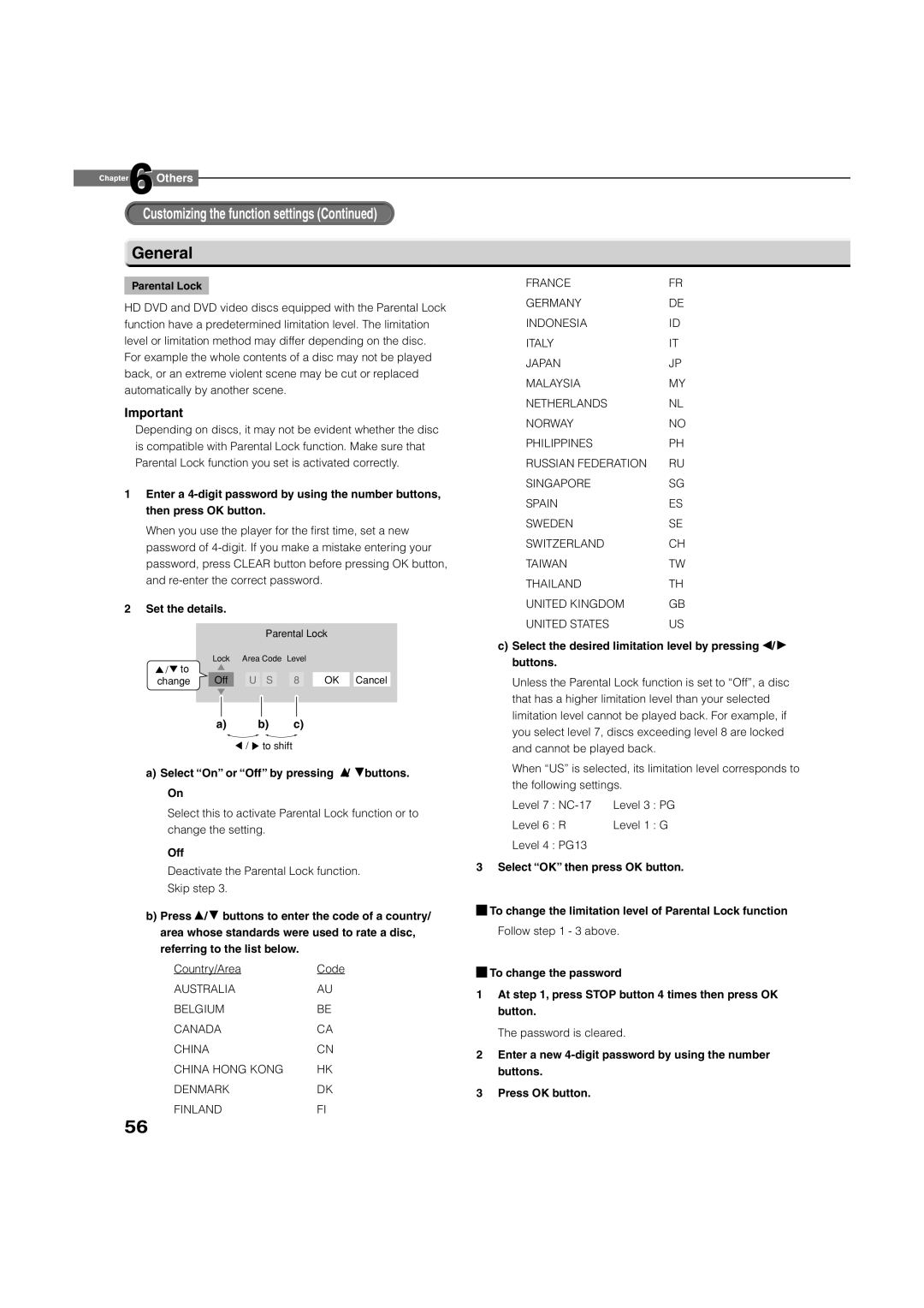 Toshiba HD-A2KU manual General, Set the details, Select On or Off by pressing / buttons 