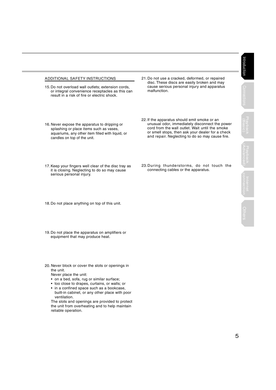 Toshiba HD-A2WKU manual Additional Safety Instructions 