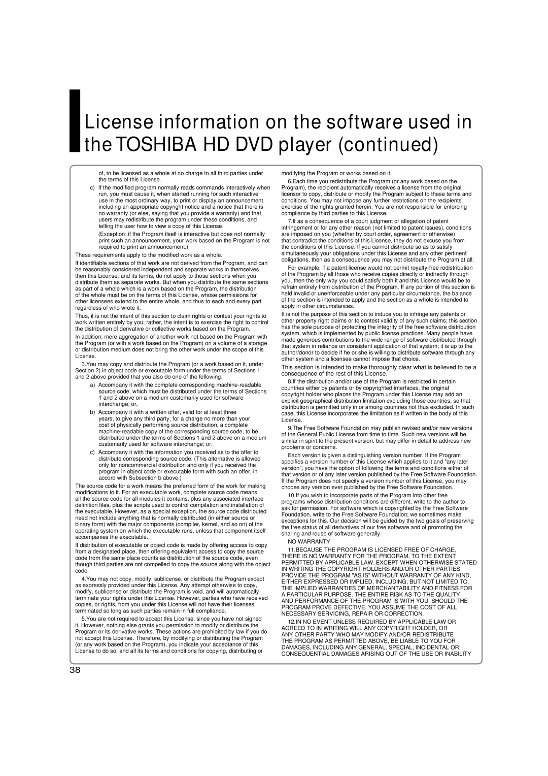 Toshiba HD-A30KU owner manual 