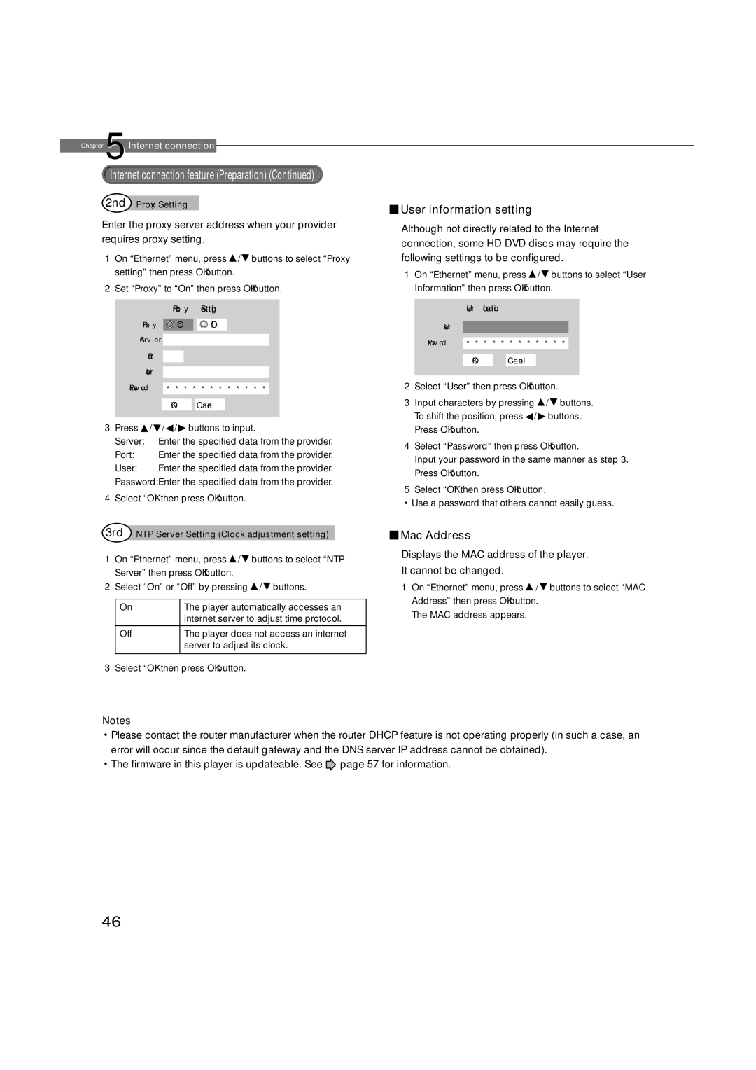 Toshiba HD-XA1, hd-xa1kn owner manual User information setting 