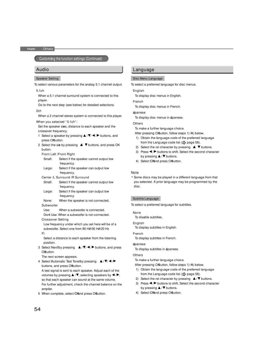 Toshiba HD-XA1, hd-xa1kn owner manual Language 