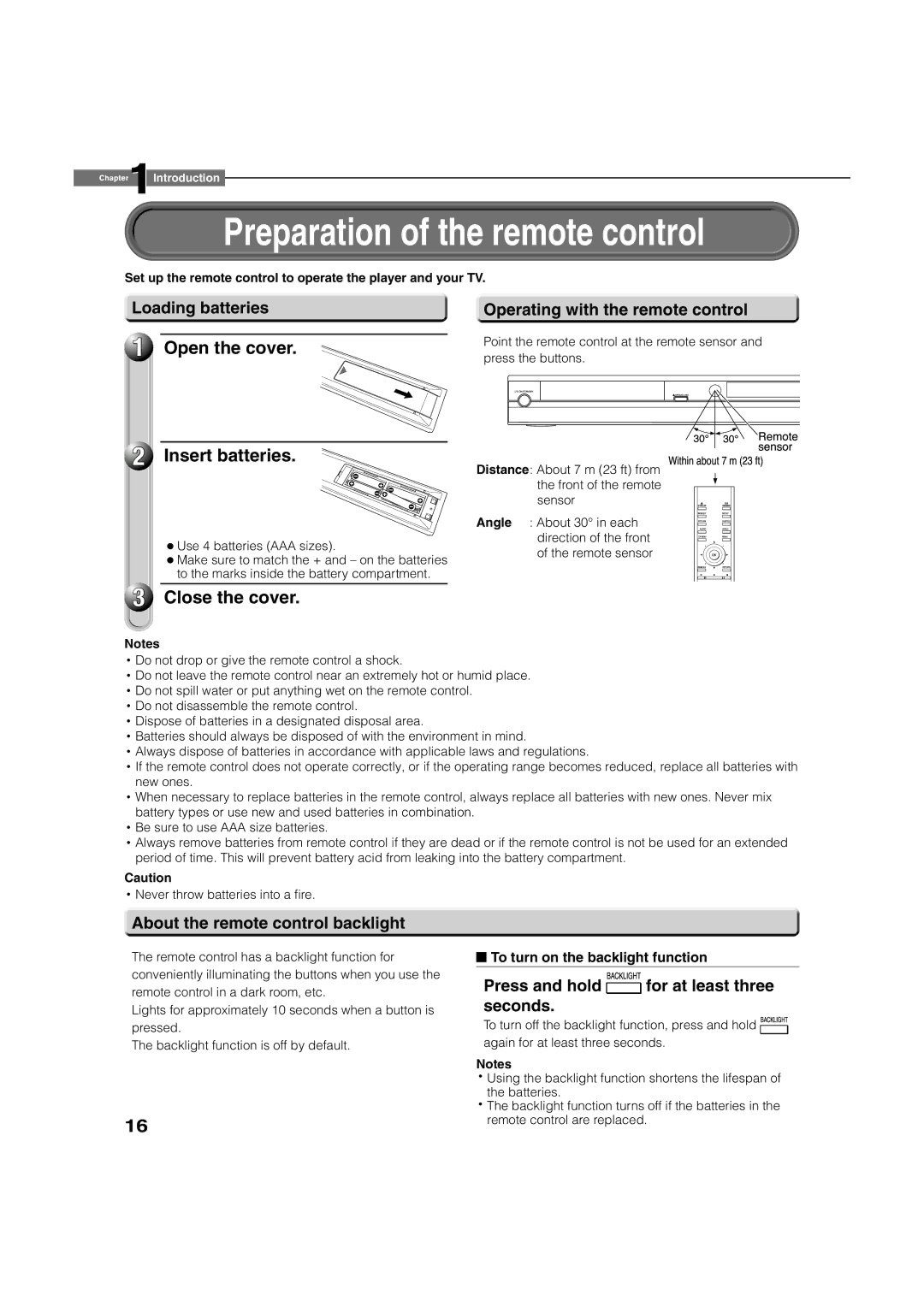 Toshiba HD-XA2KN owner manual Preparation of the remote control, Open the cover Insert batteries, Close the cover 