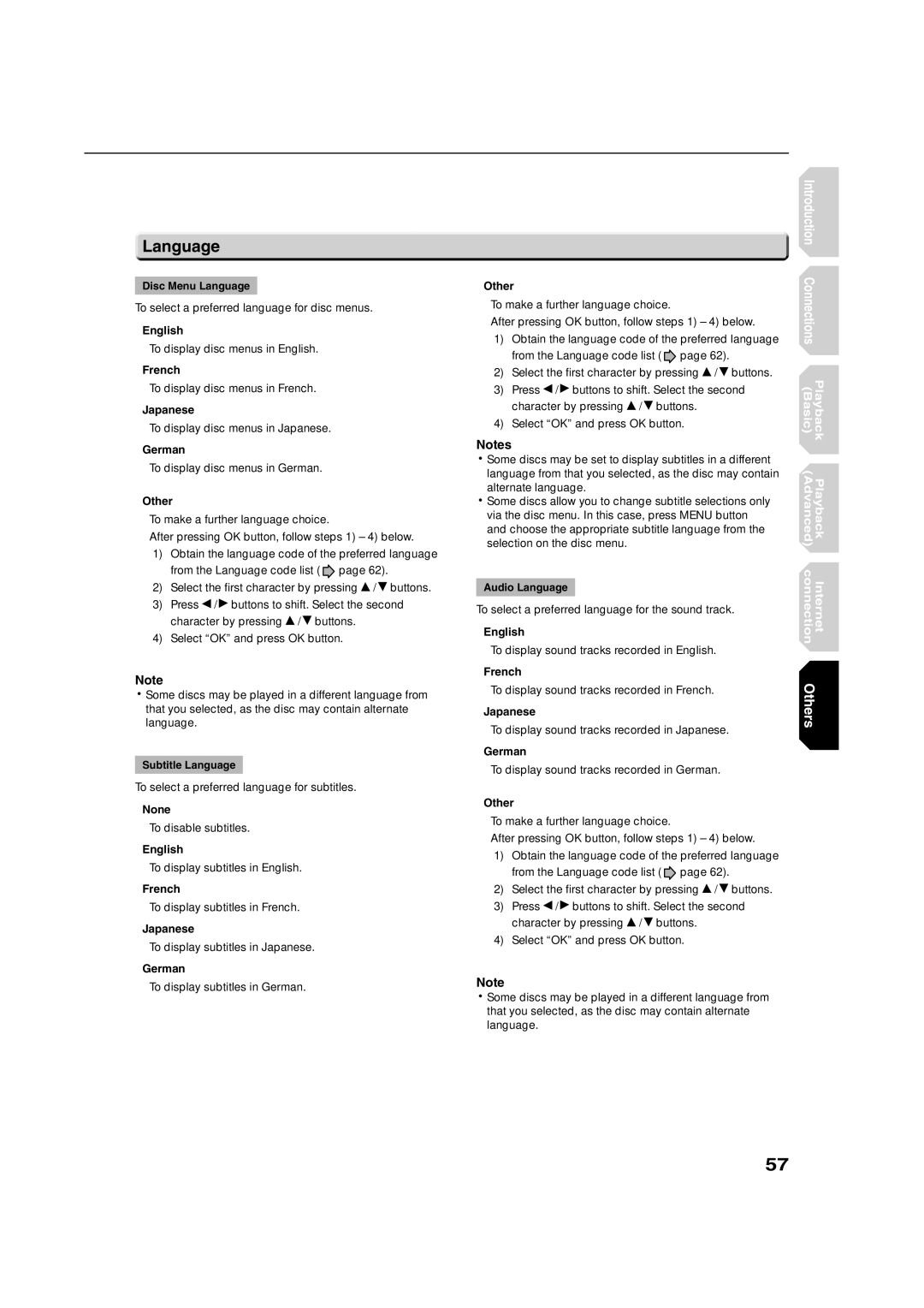 Toshiba HD-XE1 manual Language 