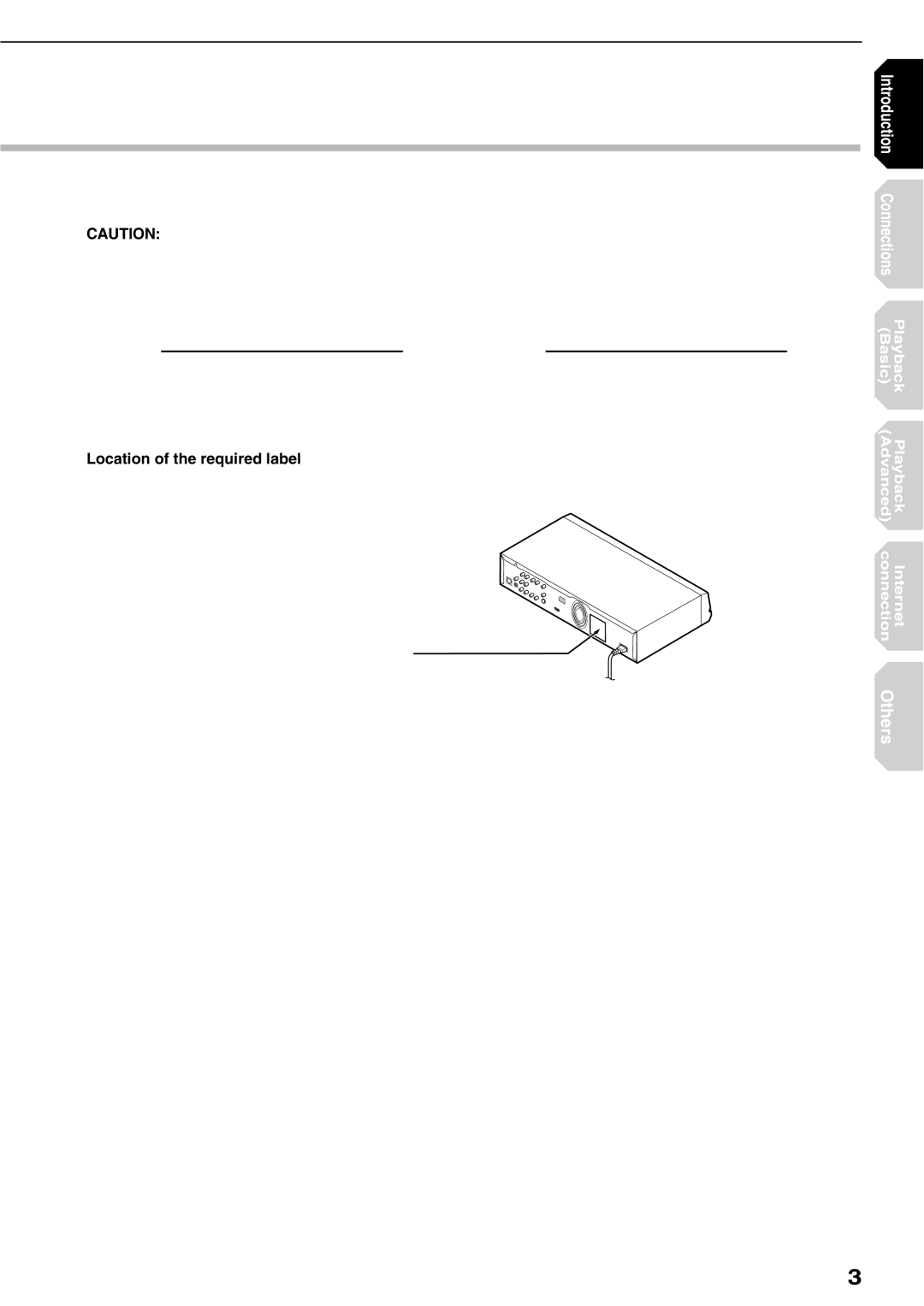 Toshiba HD-XE1KY manual Location of the required label 