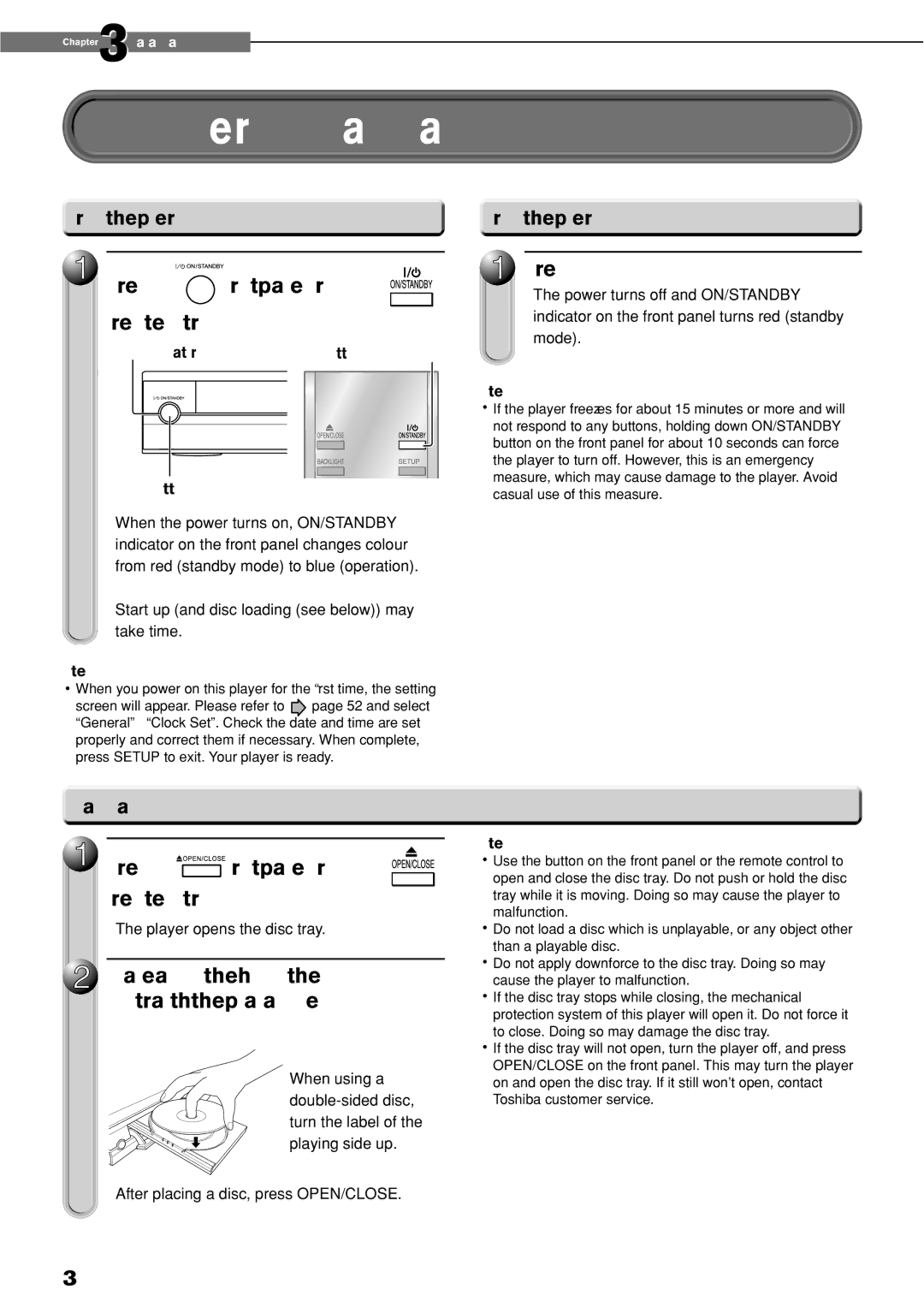 Toshiba HD-XE1KY manual Powering on/Loading a disc, Press Front panel or Remote control, Press ON/STANDBY 