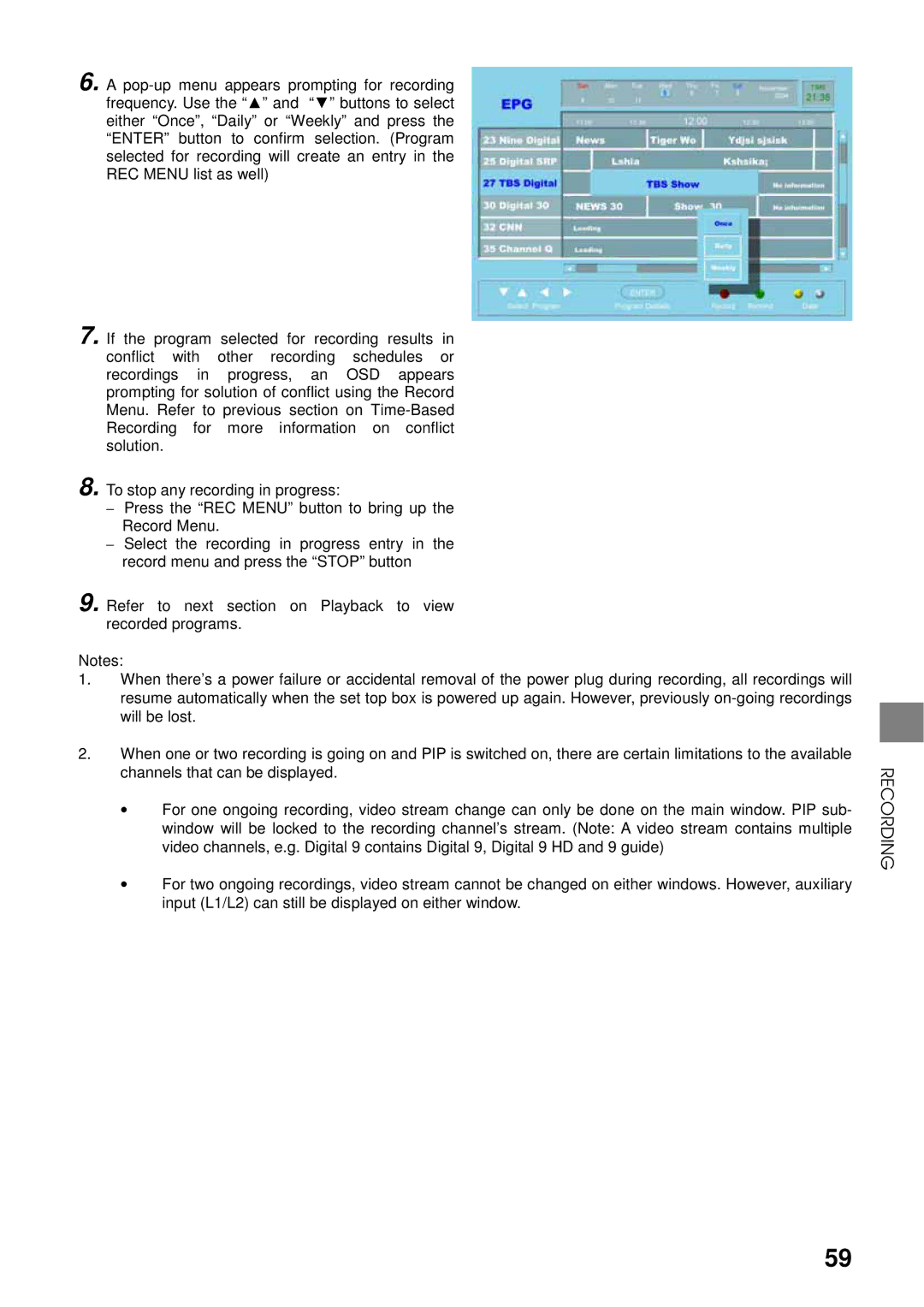 Toshiba HDD-J35 manual Recording 