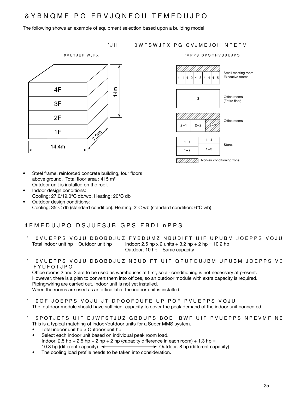 Toshiba HFC R-410A manual Example of equipment selection, Selection criteria for each ﬂoor, Outside view 