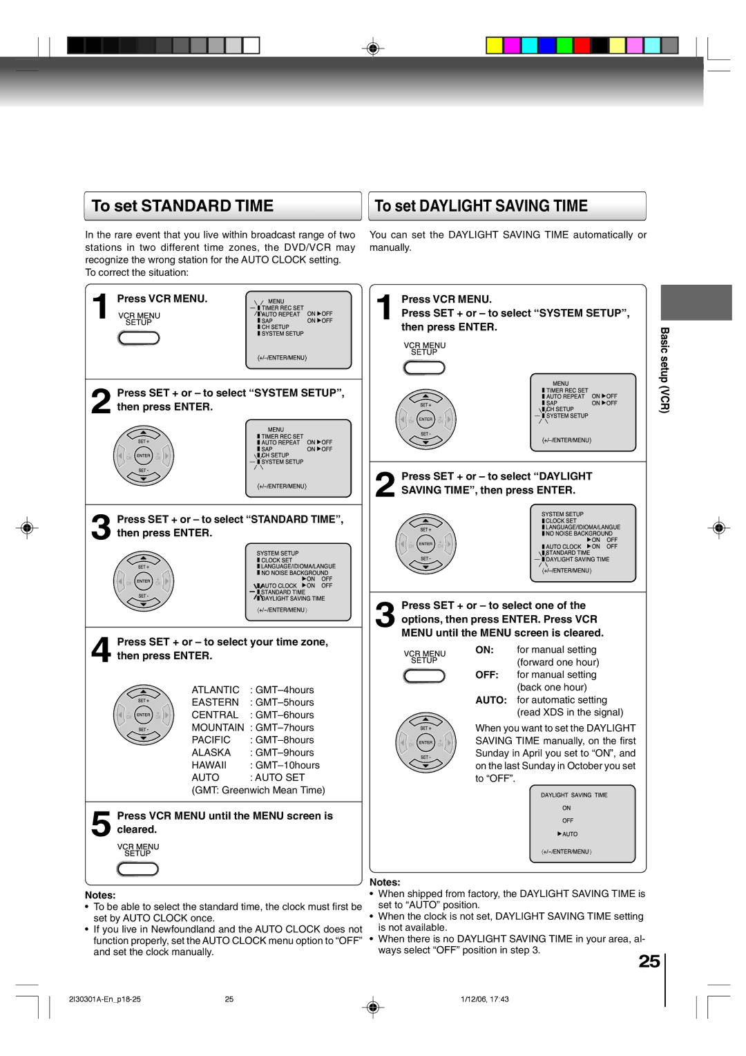 Toshiba HI-FI SQPB owner manual To set Standard Time, GMT Greenwich Mean Time 