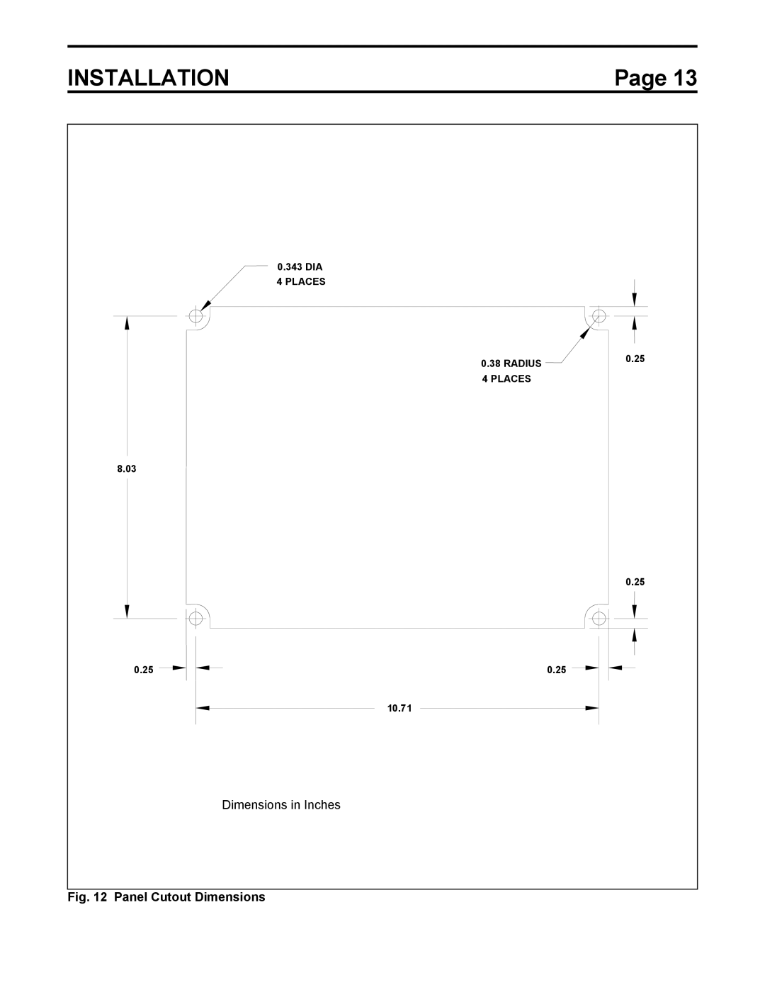 Toshiba HV6AS instruction manual Panel Cutout Dimensions 