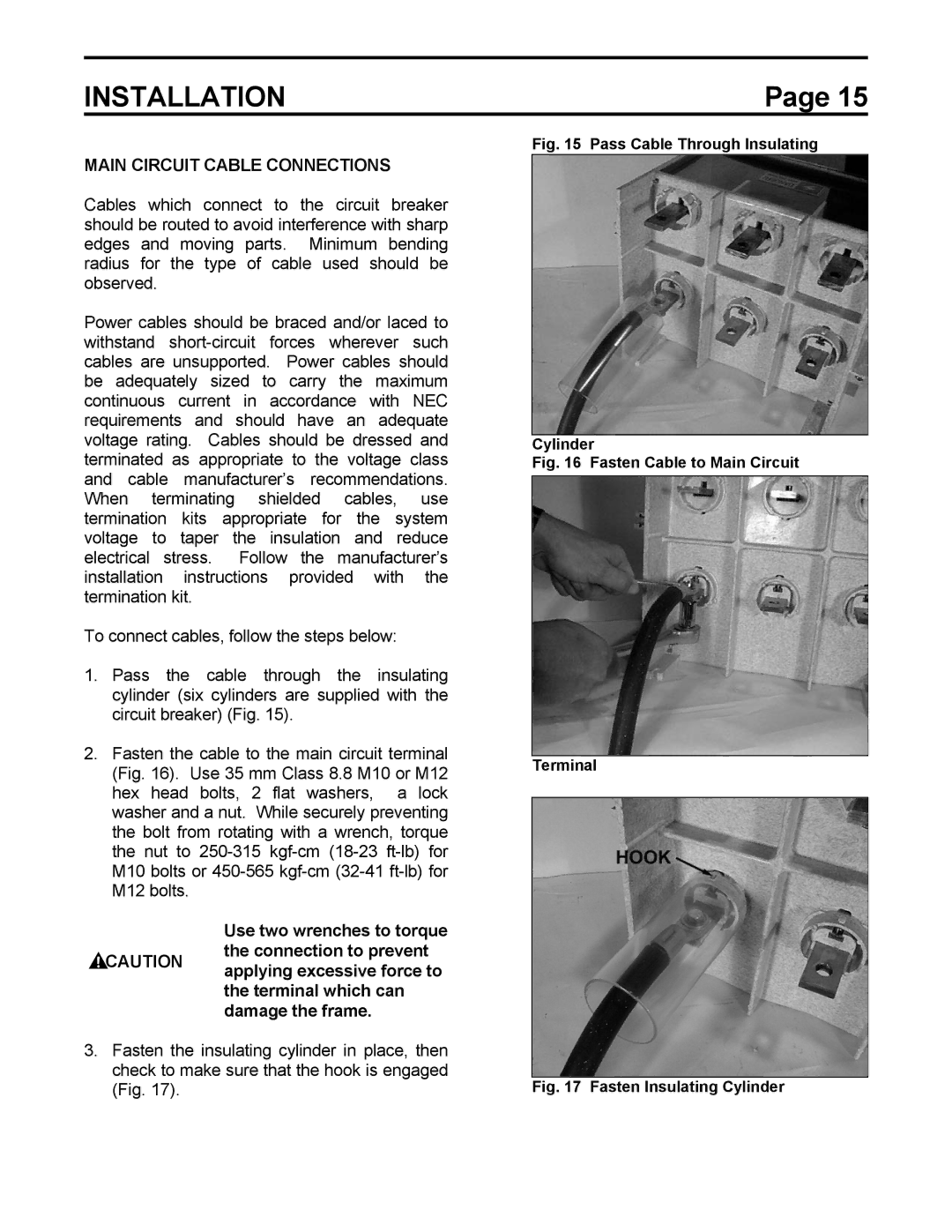 Toshiba HV6AS instruction manual Main Circuit Cable Connections, Pass Cable Through Insulating Cylinder 