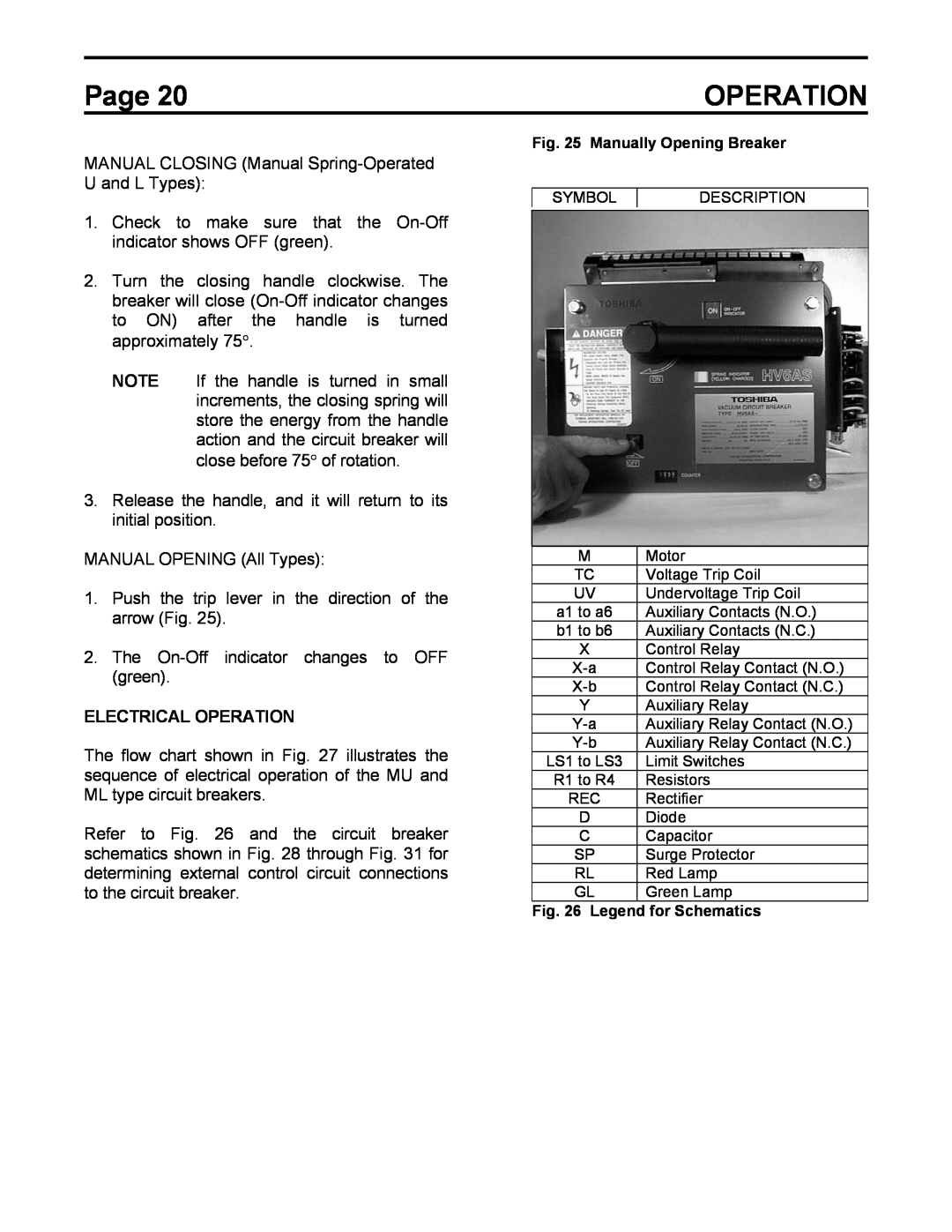 Toshiba HV6AS instruction manual Electrical Operation, Page 