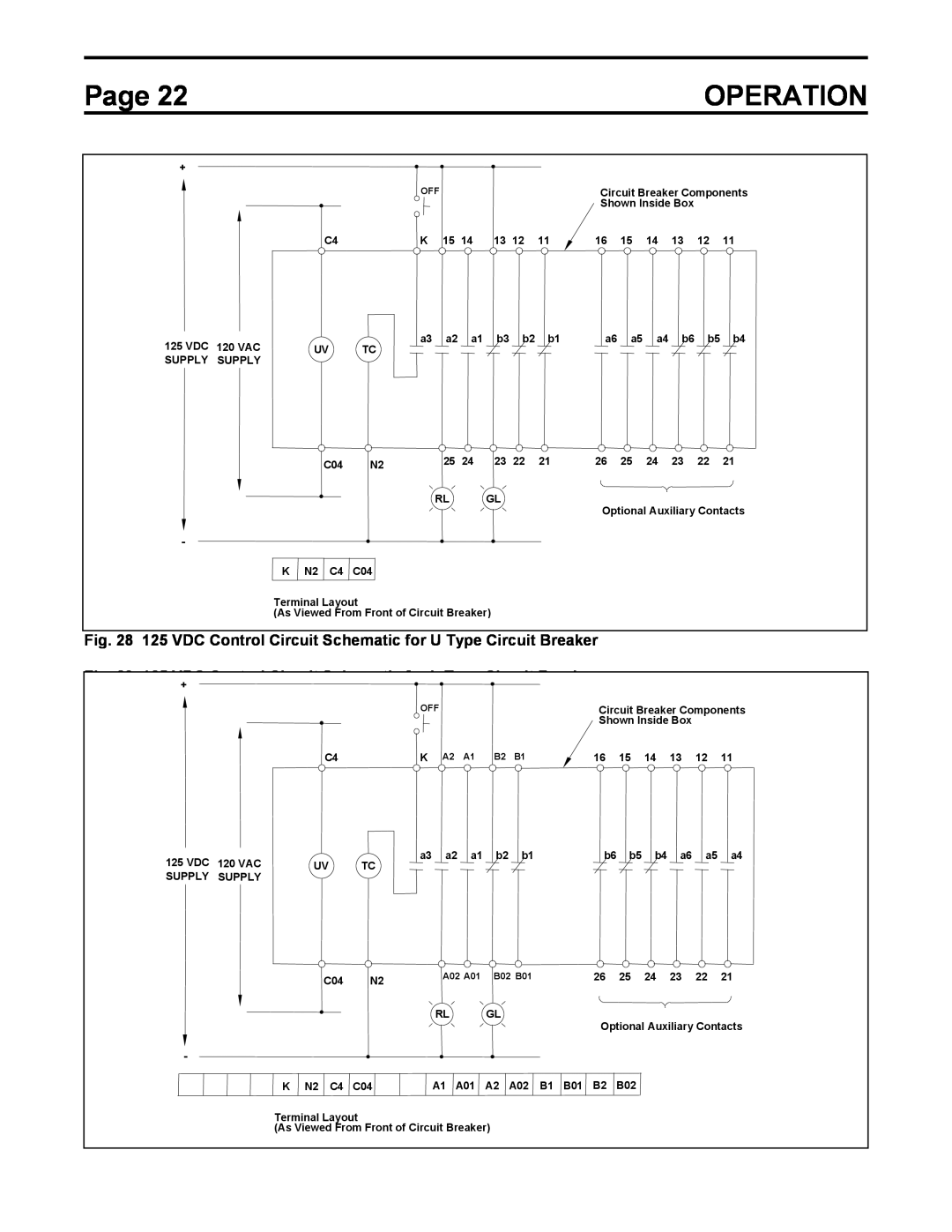 Toshiba HV6AS instruction manual Page, Operation, Circuit Breaker Components 