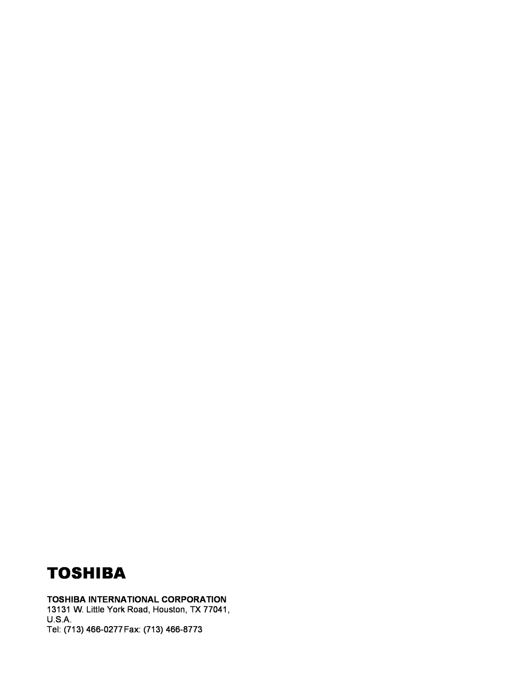 Toshiba HV6AS instruction manual Toshiba International Corporation 