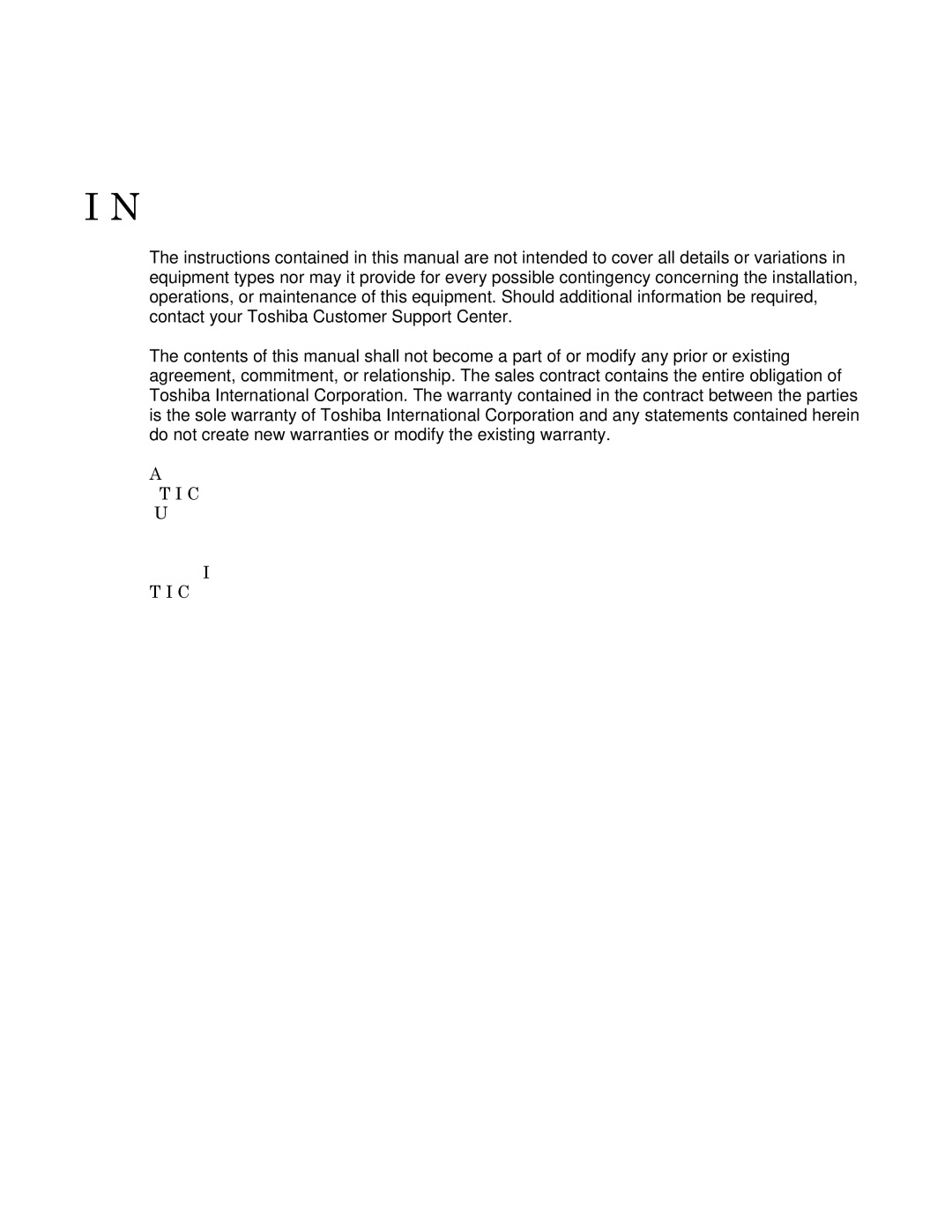 Toshiba H6A-HLS, HV6CS-MLD operation manual Important Notice 