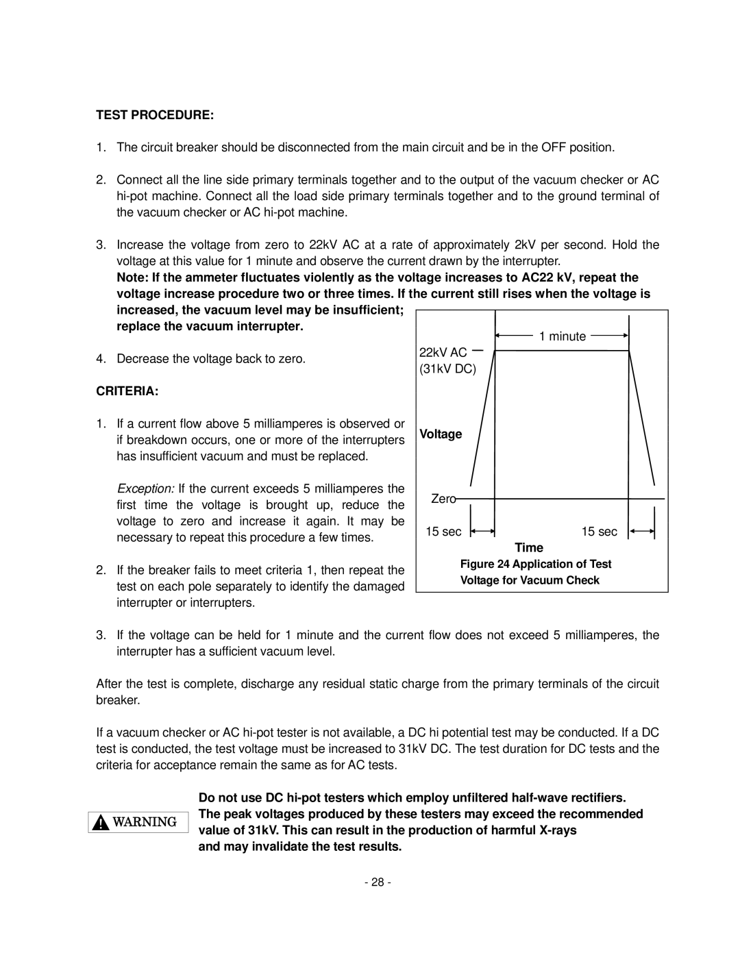 Toshiba HV6CS-MLD, H6A-HLS operation manual Test Procedure 