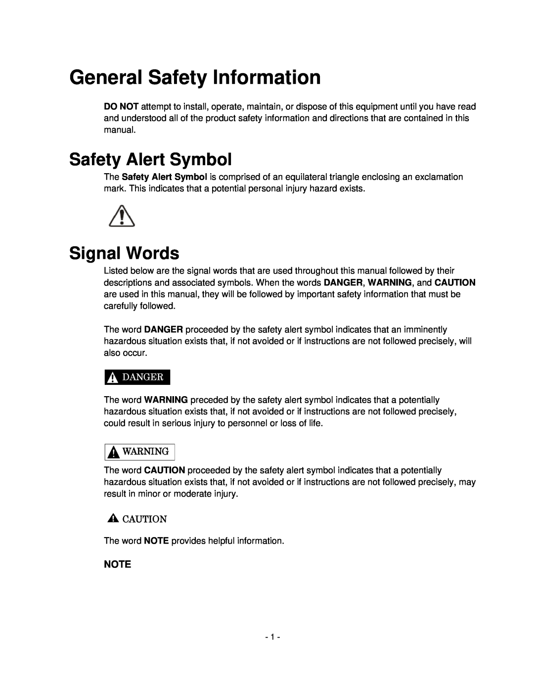 Toshiba H6A-HLS, HV6CS-MLD operation manual General Safety Information, Safety Alert Symbol, Signal Words, Danger 