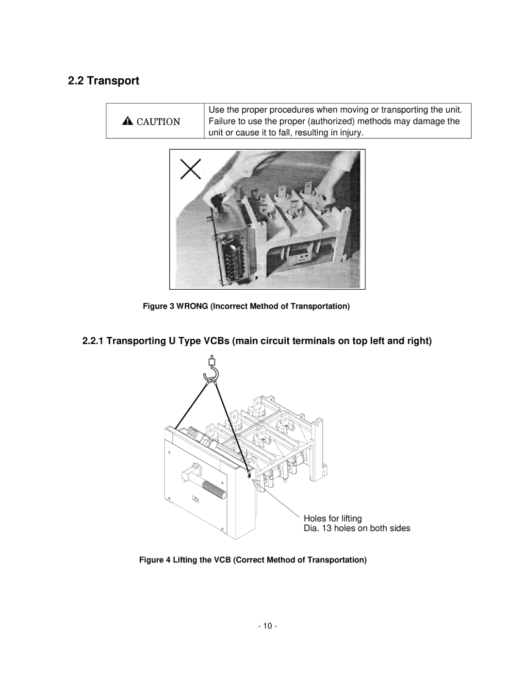 Toshiba HV6CS-MU operation manual Wrong Incorrect Method of Transportation 