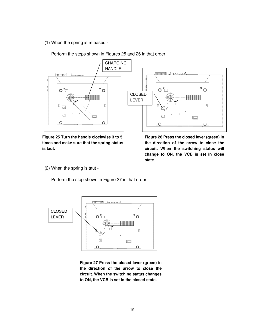 Toshiba HV6CS-MU operation manual Charging Handle Closed Lever 