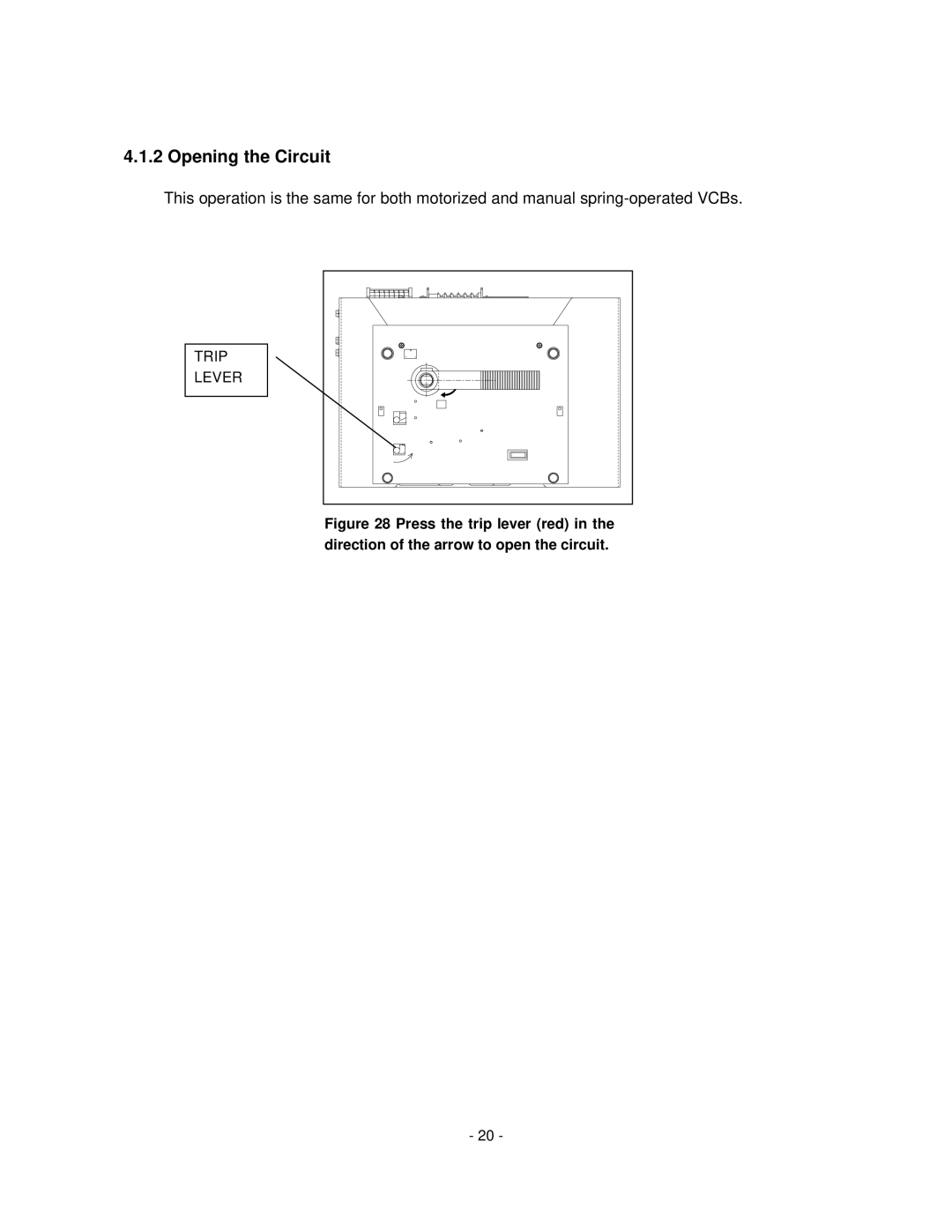 Toshiba HV6CS-MU operation manual Opening the Circuit 