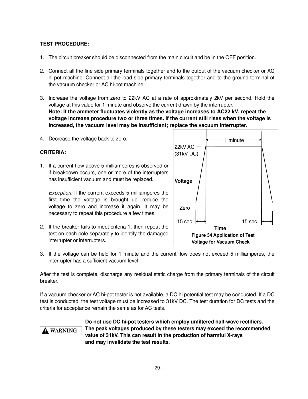 Toshiba HV6CS-MU operation manual Test Procedure 