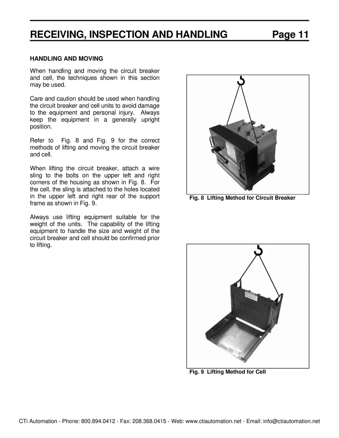 Toshiba HV6FS-MLD instruction manual RECEIVING, Inspection and Handling, Handling and Moving 