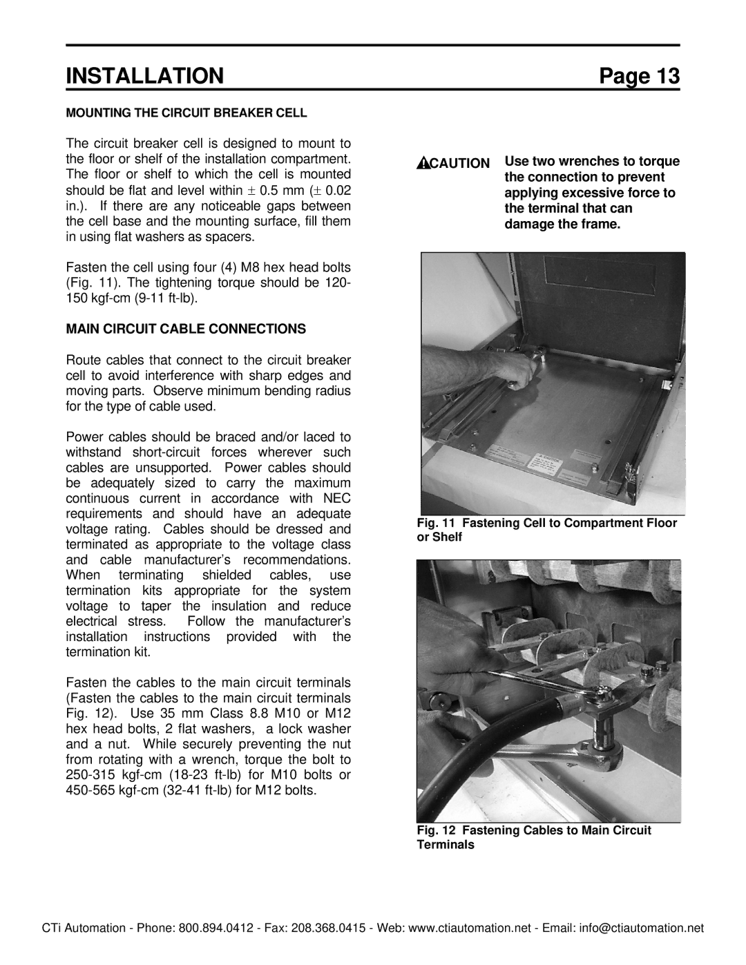 Toshiba HV6FS-MLD instruction manual Installation, Main Circuit Cable Connections 