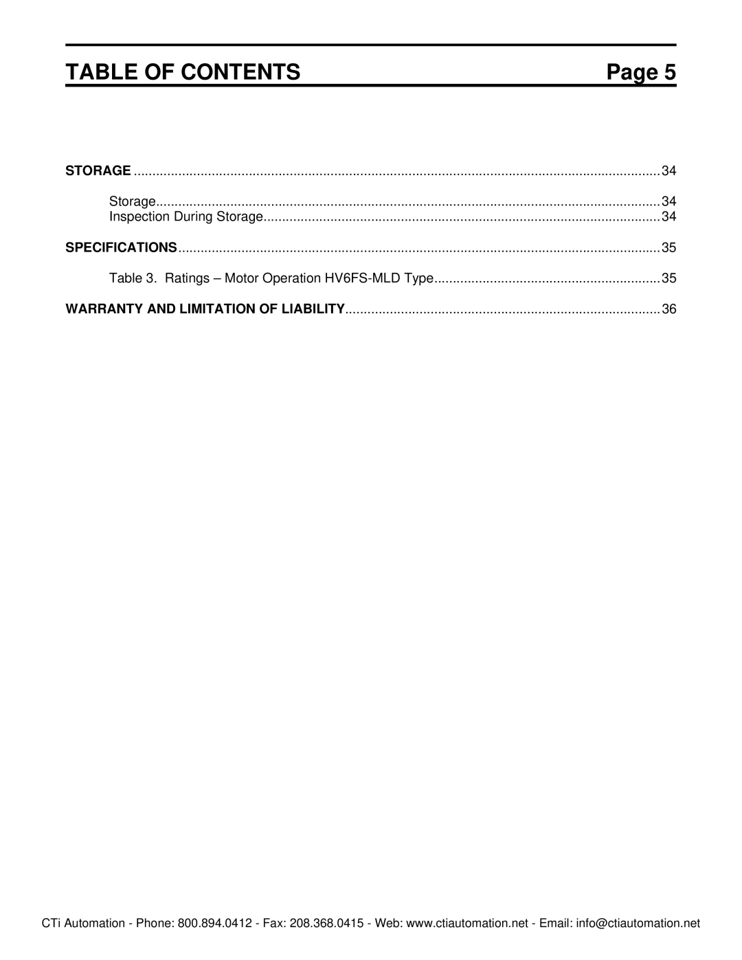 Toshiba HV6FS-MLD instruction manual Storage, Specifications, Warranty and Limitation of Liability 