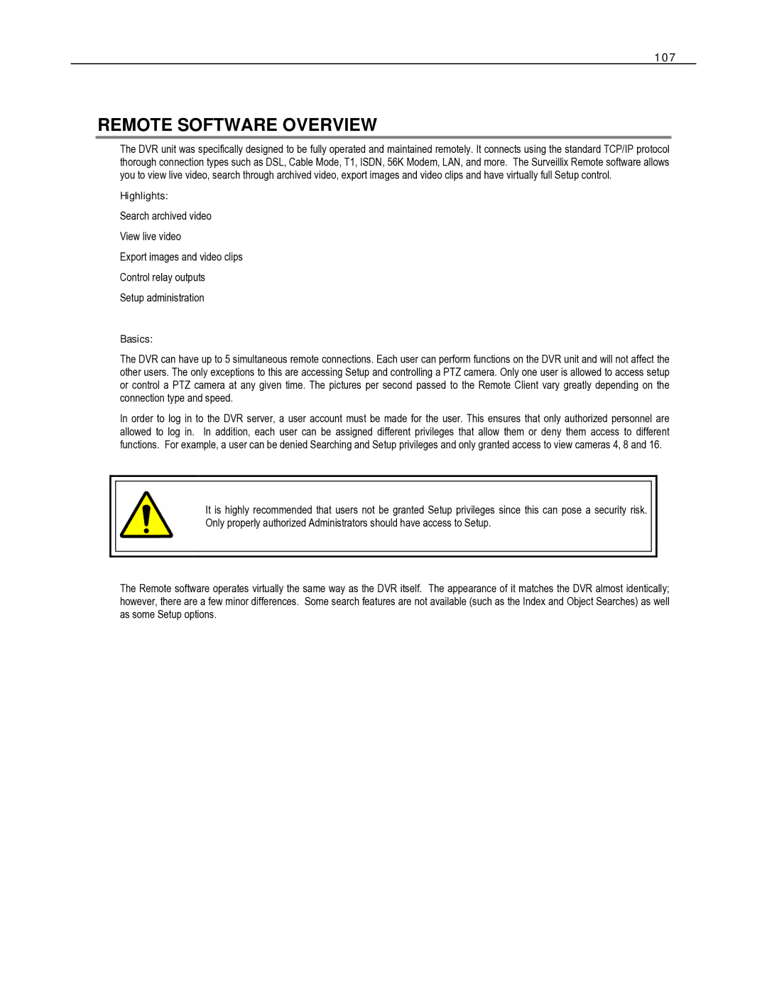 Toshiba HVR16-X, HVR32-X, HVR8-X user manual Remote Software Overview, 107 