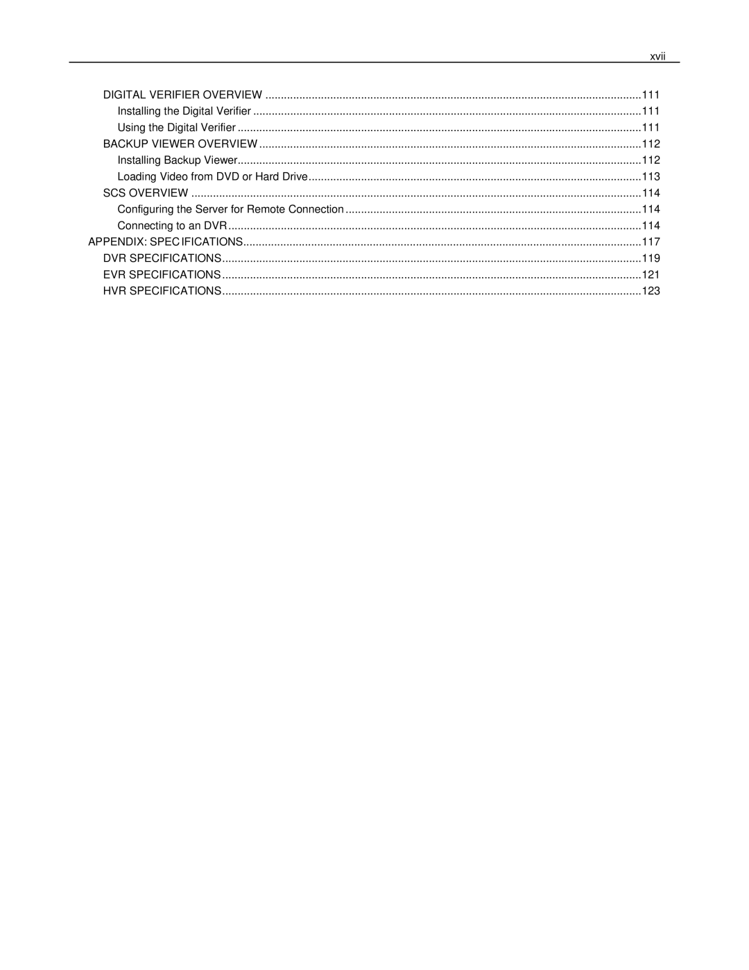 Toshiba HVR16-X, HVR32-X, HVR8-X user manual Xvii 