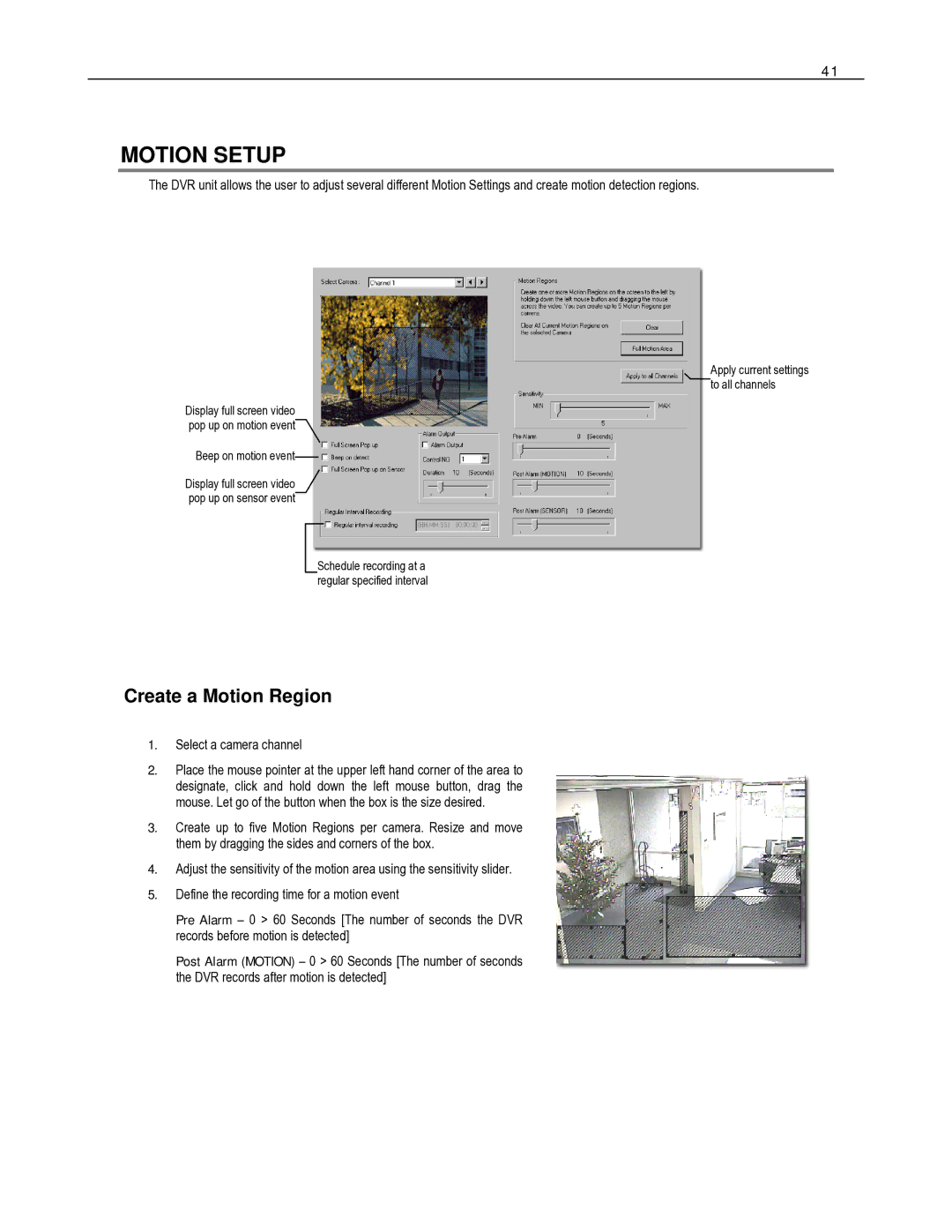 Toshiba HVR16-X, HVR32-X, HVR8-X user manual Motion Setup, Create a Motion Region 