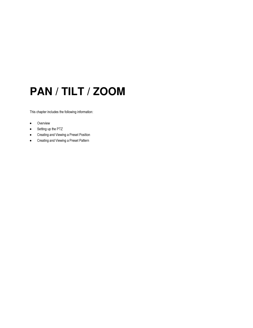 Toshiba HVR16-X, HVR32-X, HVR8-X user manual PAN / Tilt / Zoom 