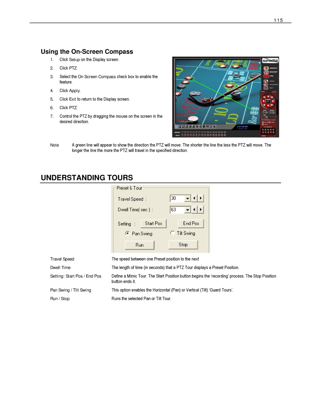 Toshiba DVS32-240-X, HVS32-480-X, XVS4-120-X, XVS16-240-X, XVS16-240V-X Understanding Tours, Using the On-Screen Compass 