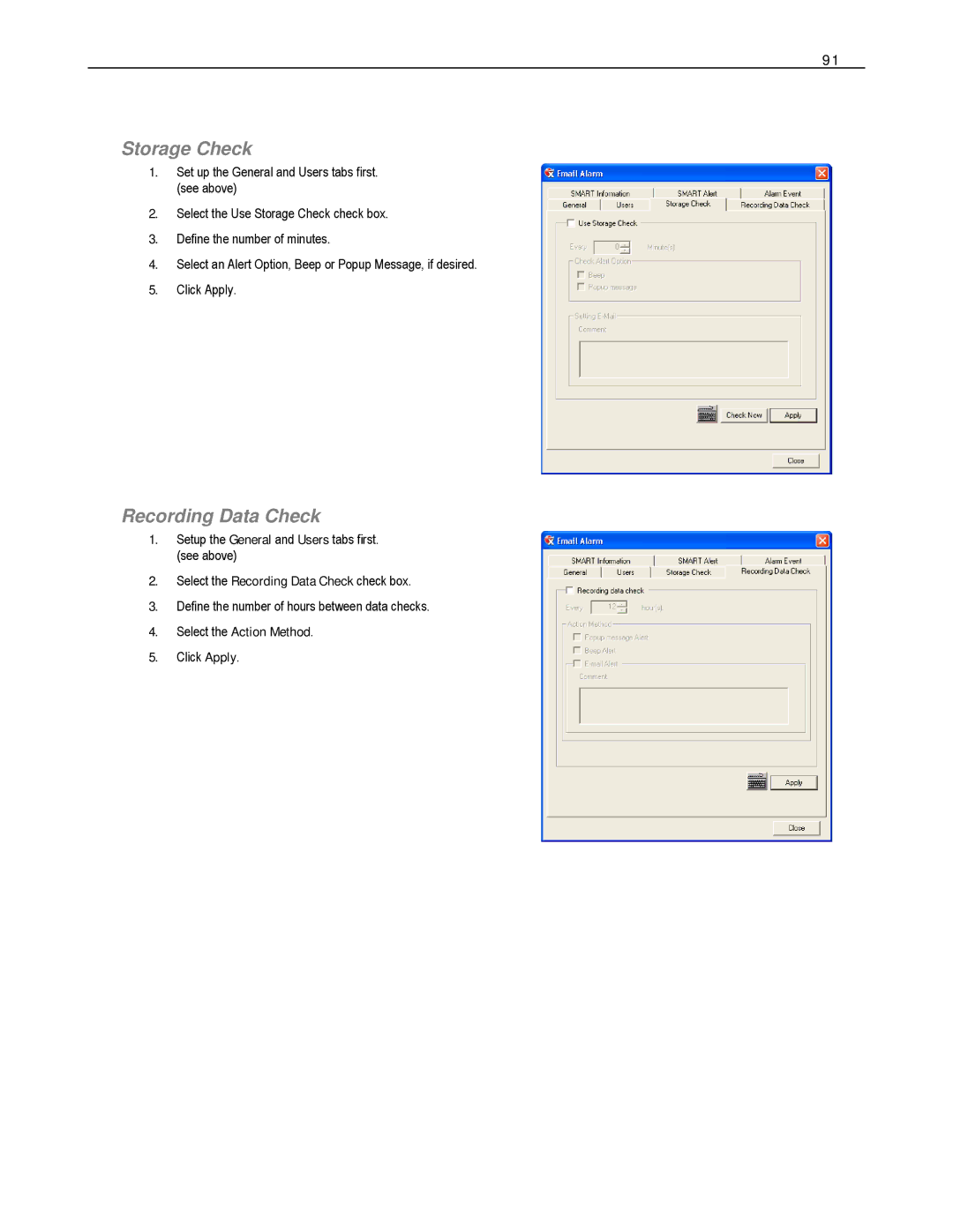 Toshiba XVS4-120-X, HVS32-480-X, XVS16-240-X, XVS16-240V-X Storage Check, Recording Data Check, Select the Action Method 