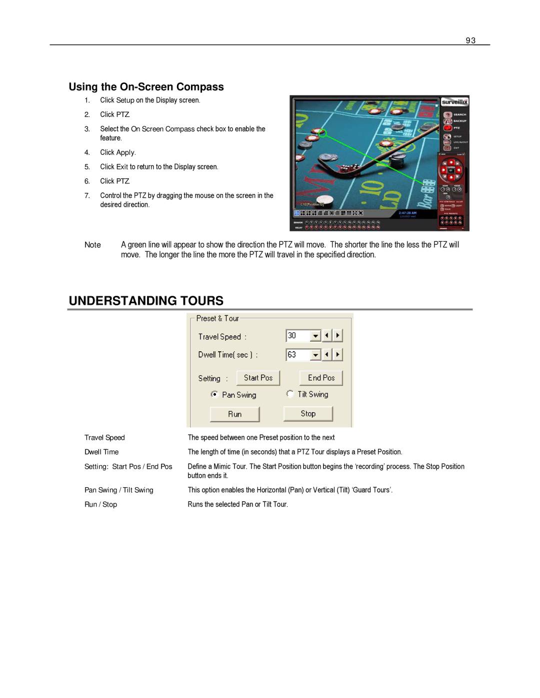 Toshiba XVS4-120-X, HVS32-480-X, XVS16-240-X, XVS16-240V-X, HVS16-480H-X Understanding Tours, Using the On-Screen Compass 